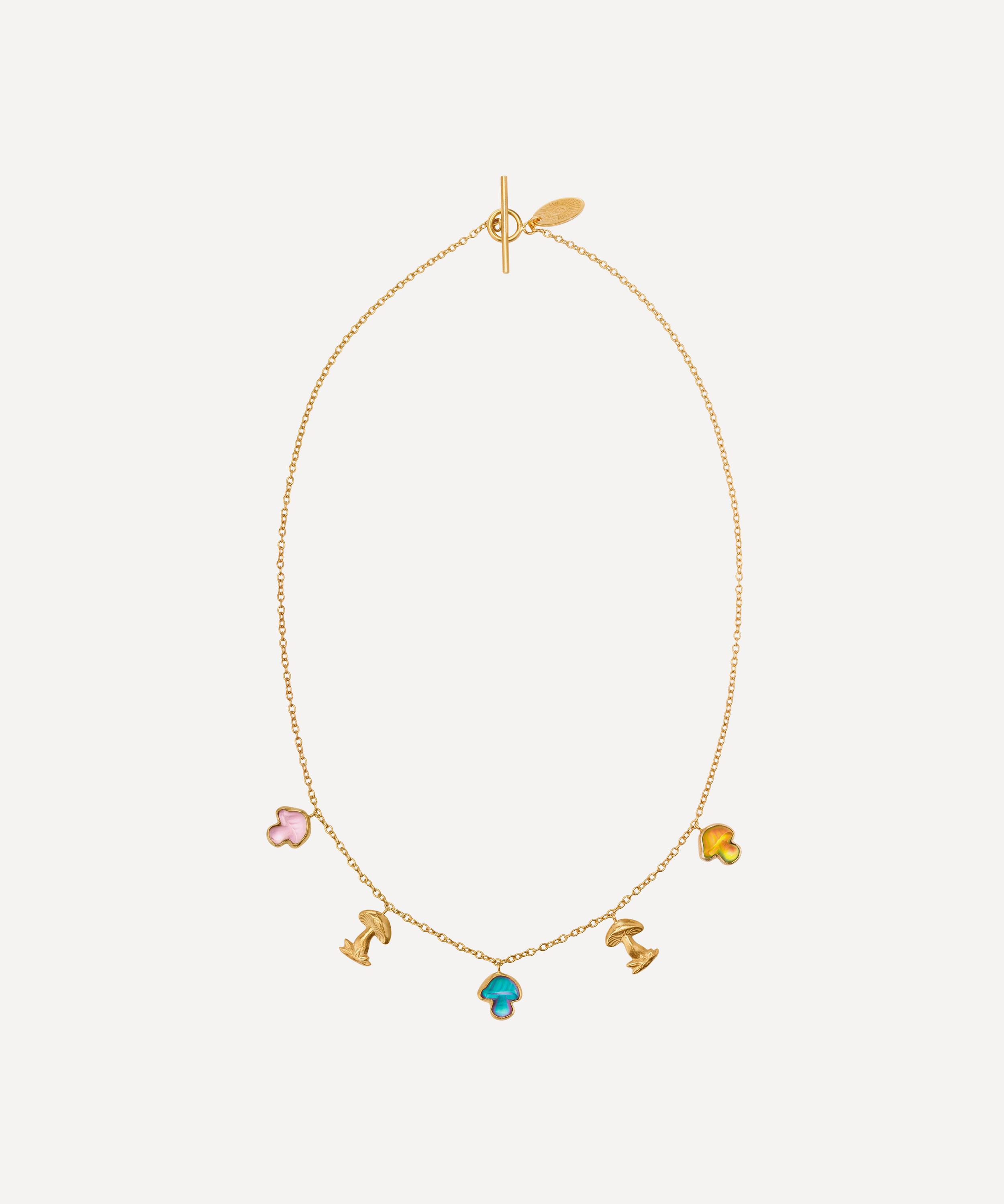 GRAINNE MORTON GRAINNE MORTON 18CT GOLD-PLATED FIVE MUSHROOM CHARM NECKLACE 