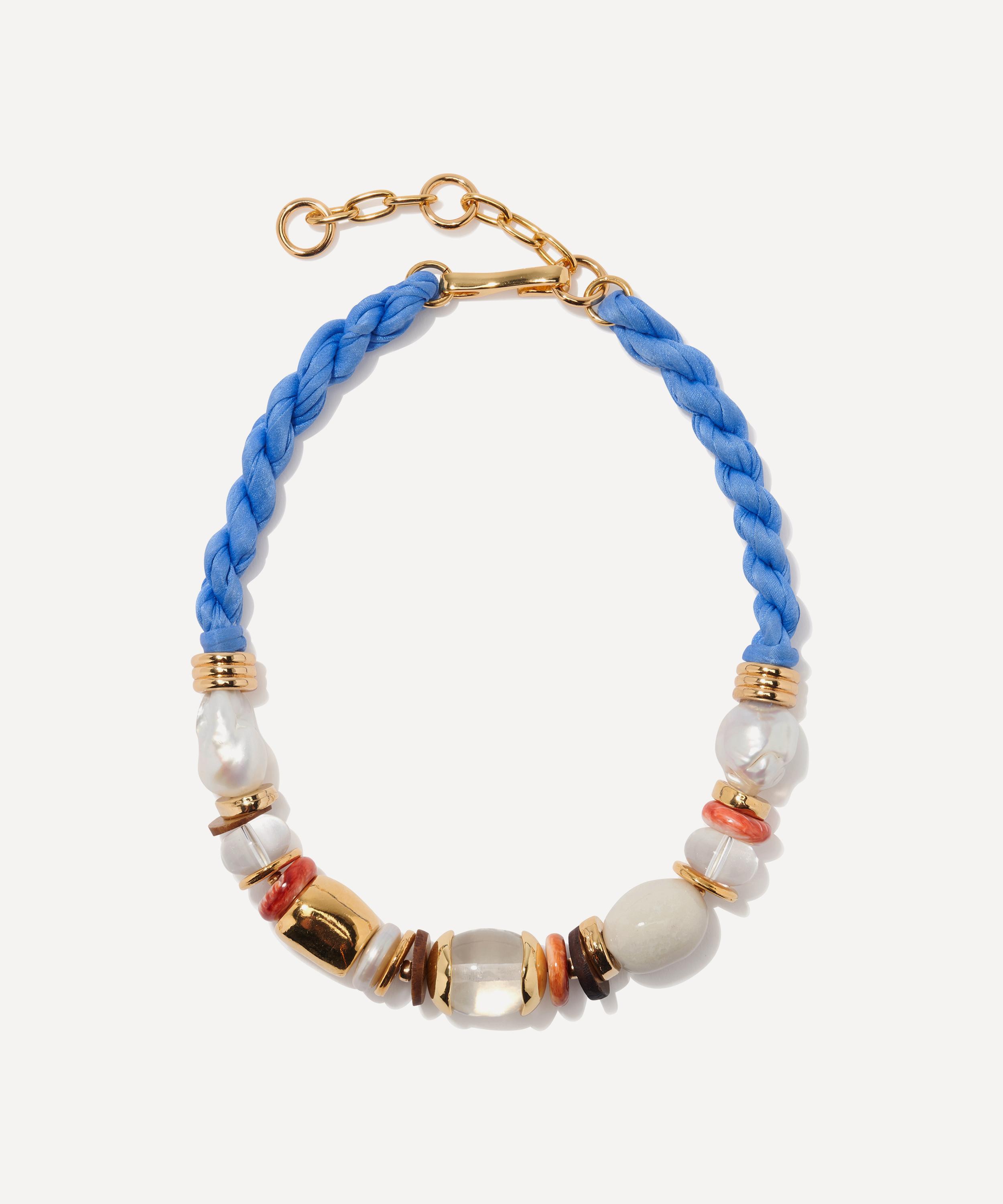 LIZZIE FORTUNATO LIZZIE FORTUNATO GOLD-PLATED BEACH BEAD NECKLACE 