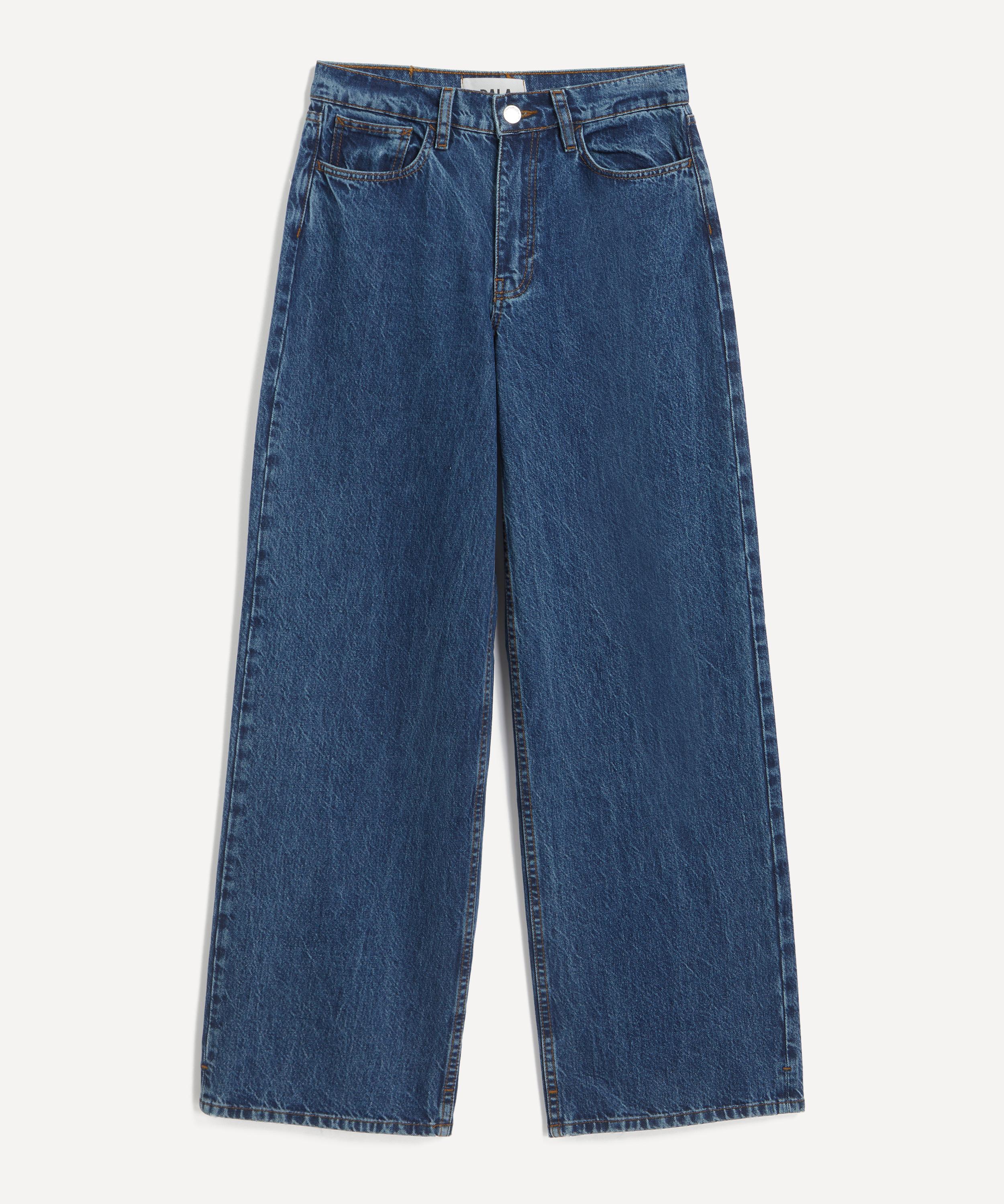 Dala Women's Sling Jeans In Flat Blue