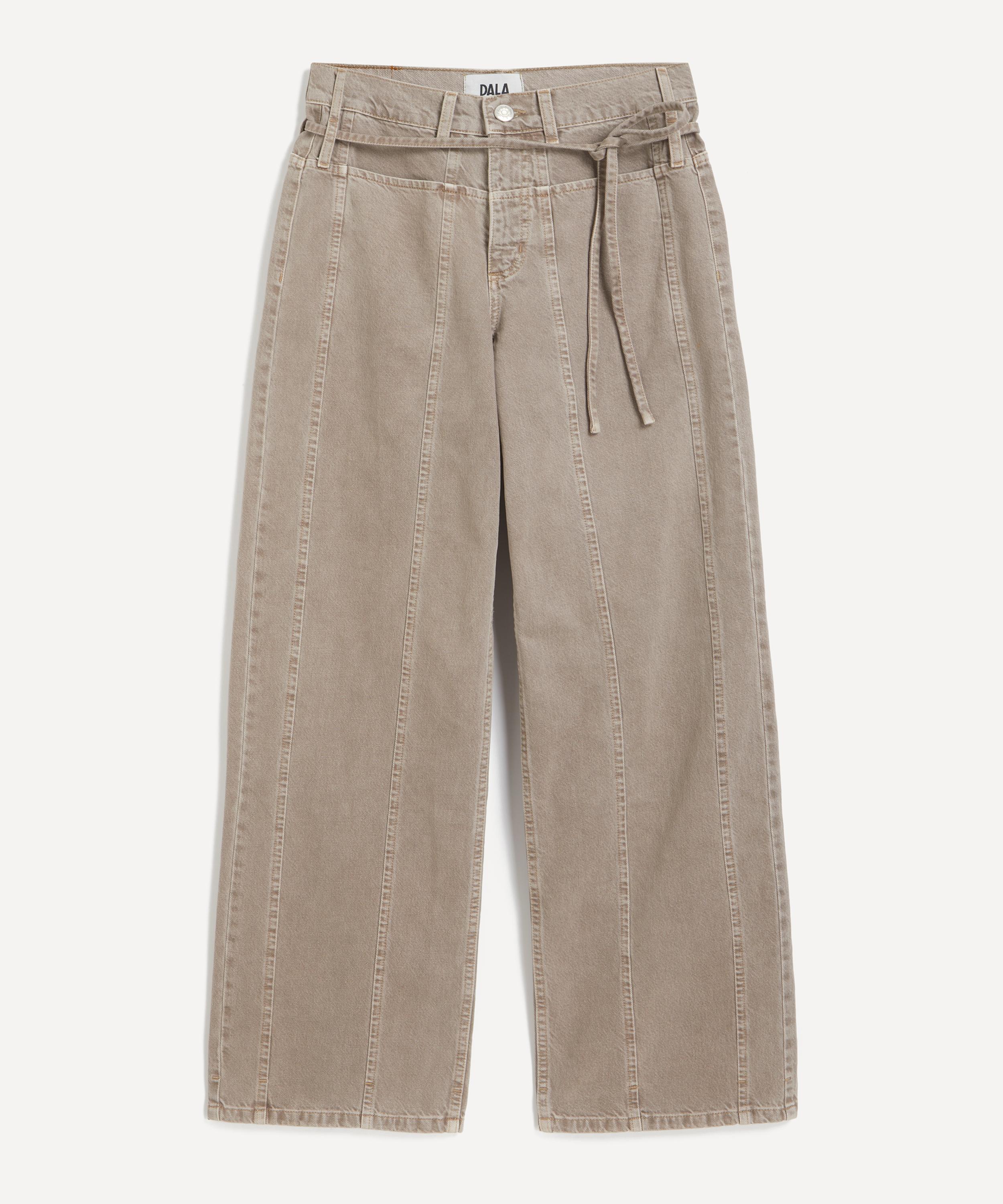 Dala Women's Tie Front Sling Jeans In Pure Cashmere