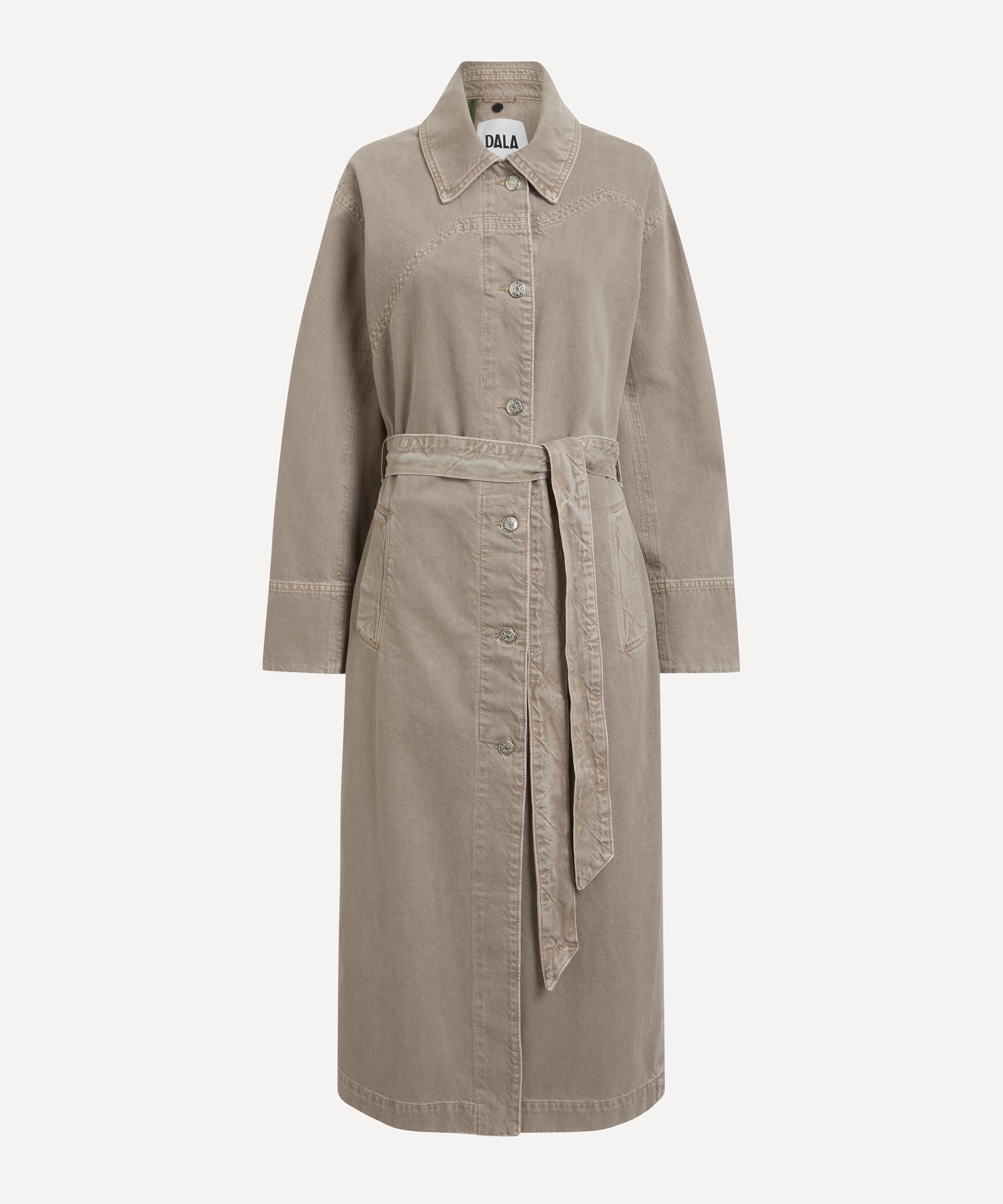 Dala Women's Denim Car Coat In Pure Cashmere