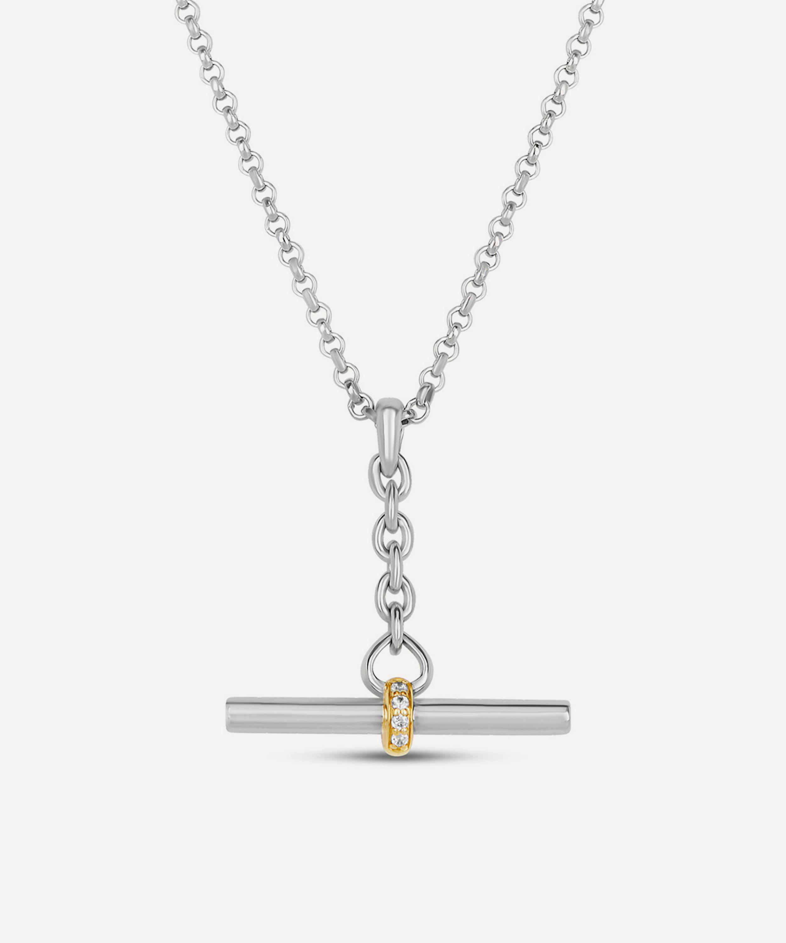 Dinny Hall Sterling Silver My World T-bar Pendant Necklace