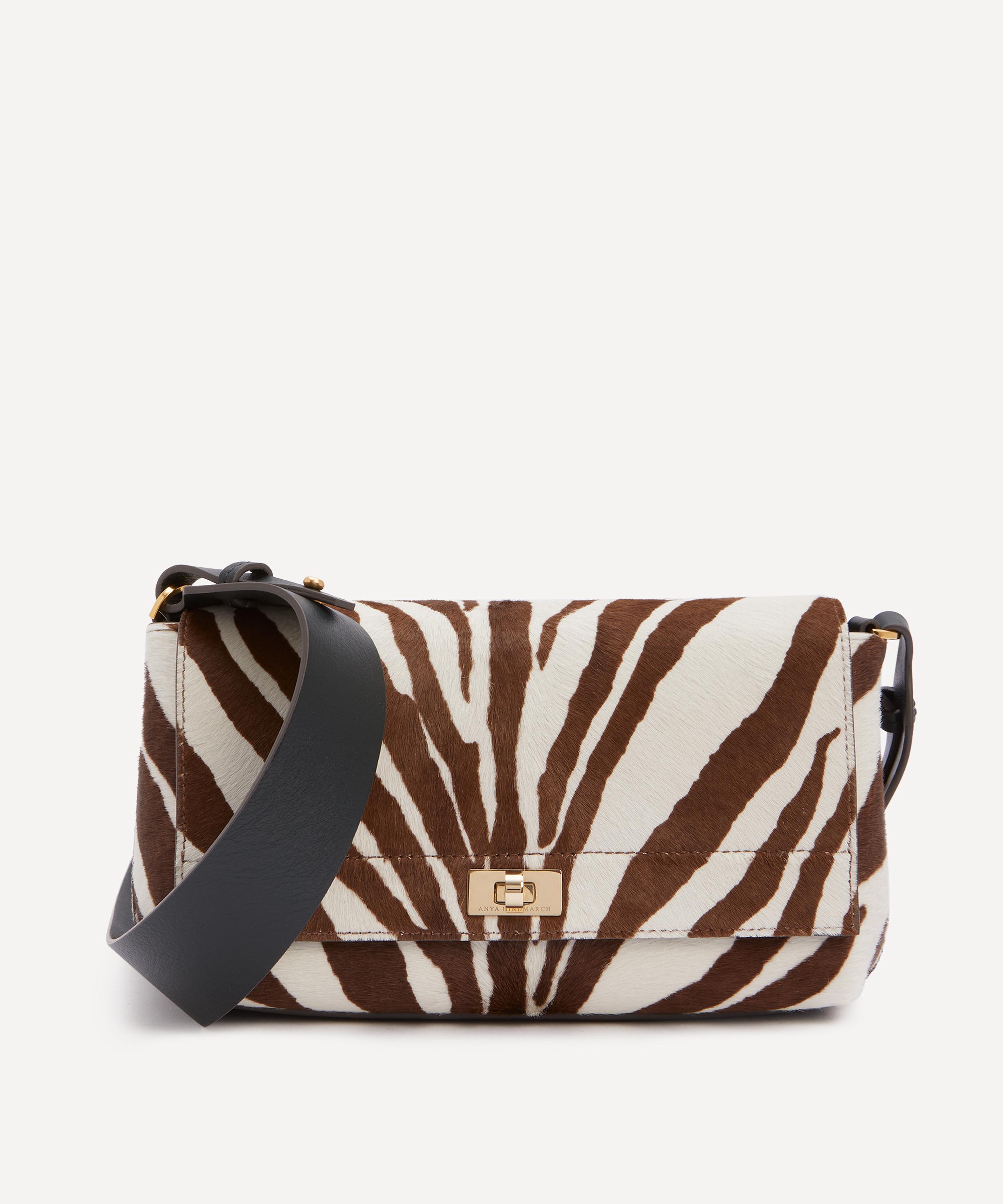 Shop Anya Hindmarch Women's Mortimer Cross-body Zebra-print Calf Hair Bag