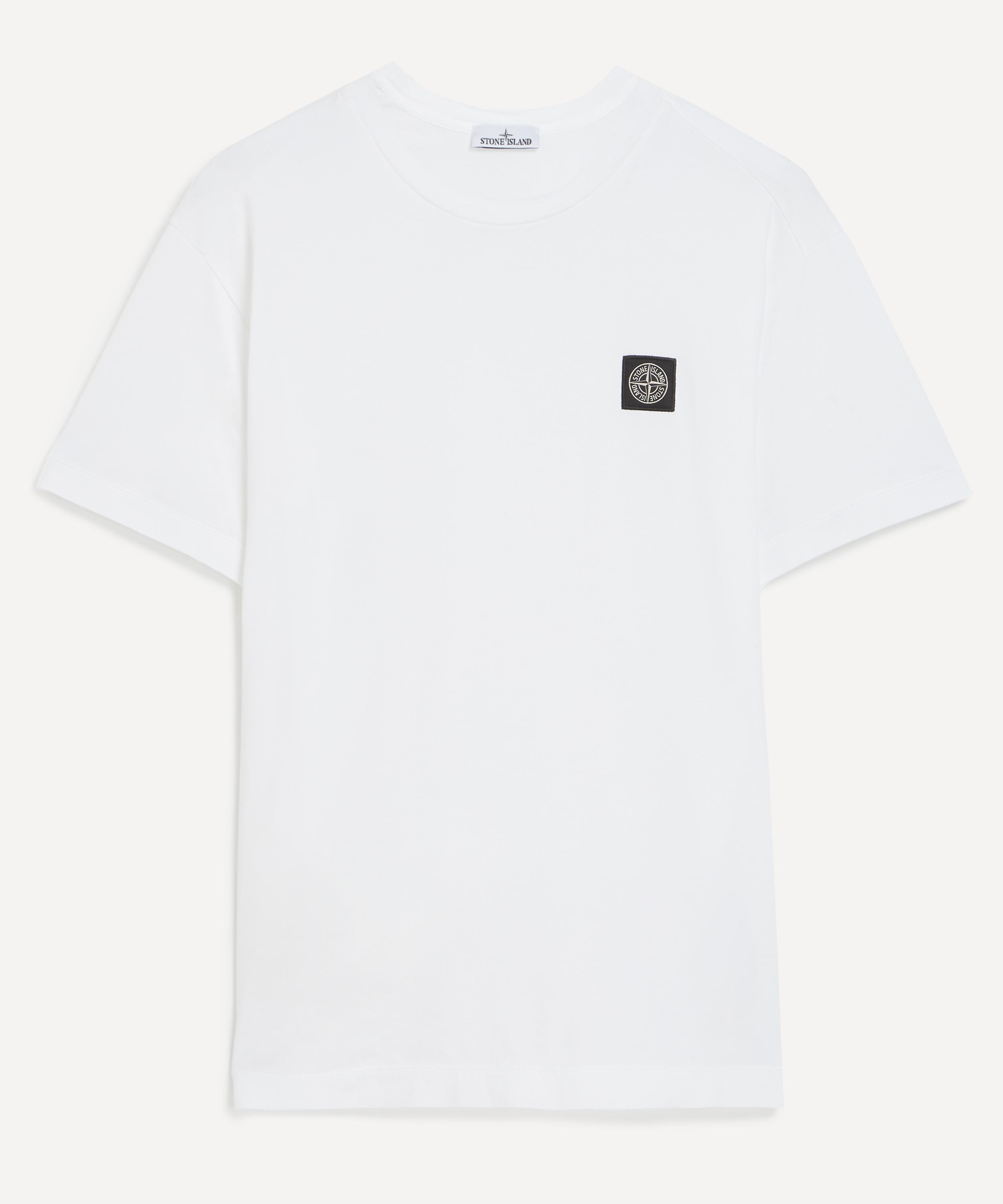 Stone Island Mens Slim Fit Compass Logo Patch T-Shirt White