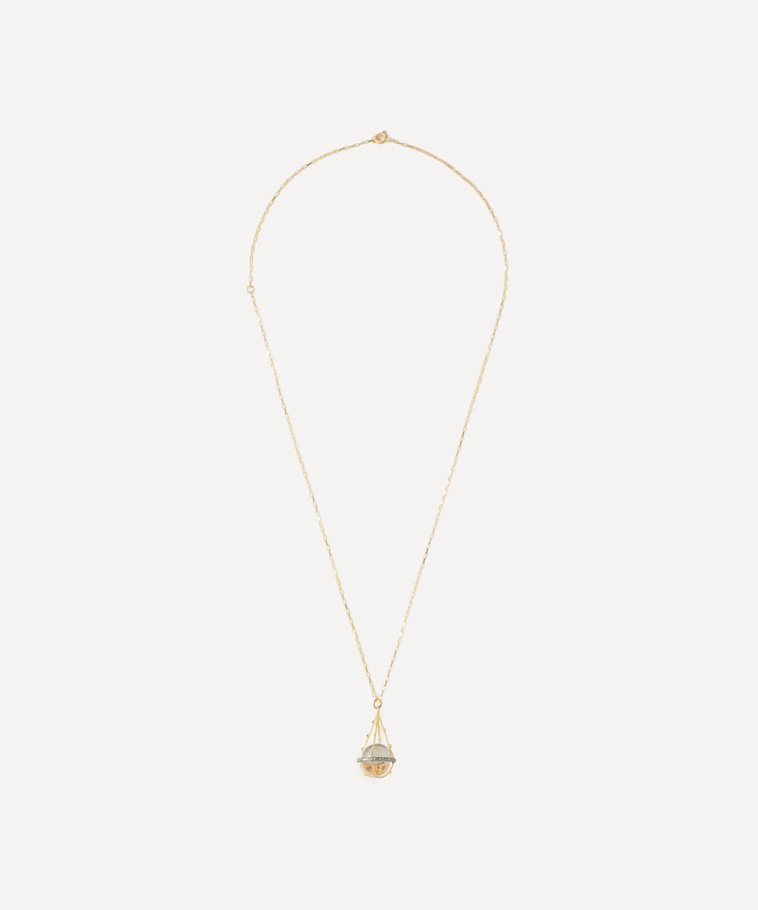 Shop Kirstie Le Marque Gold-plated Diamond Crystal Ball Necklace