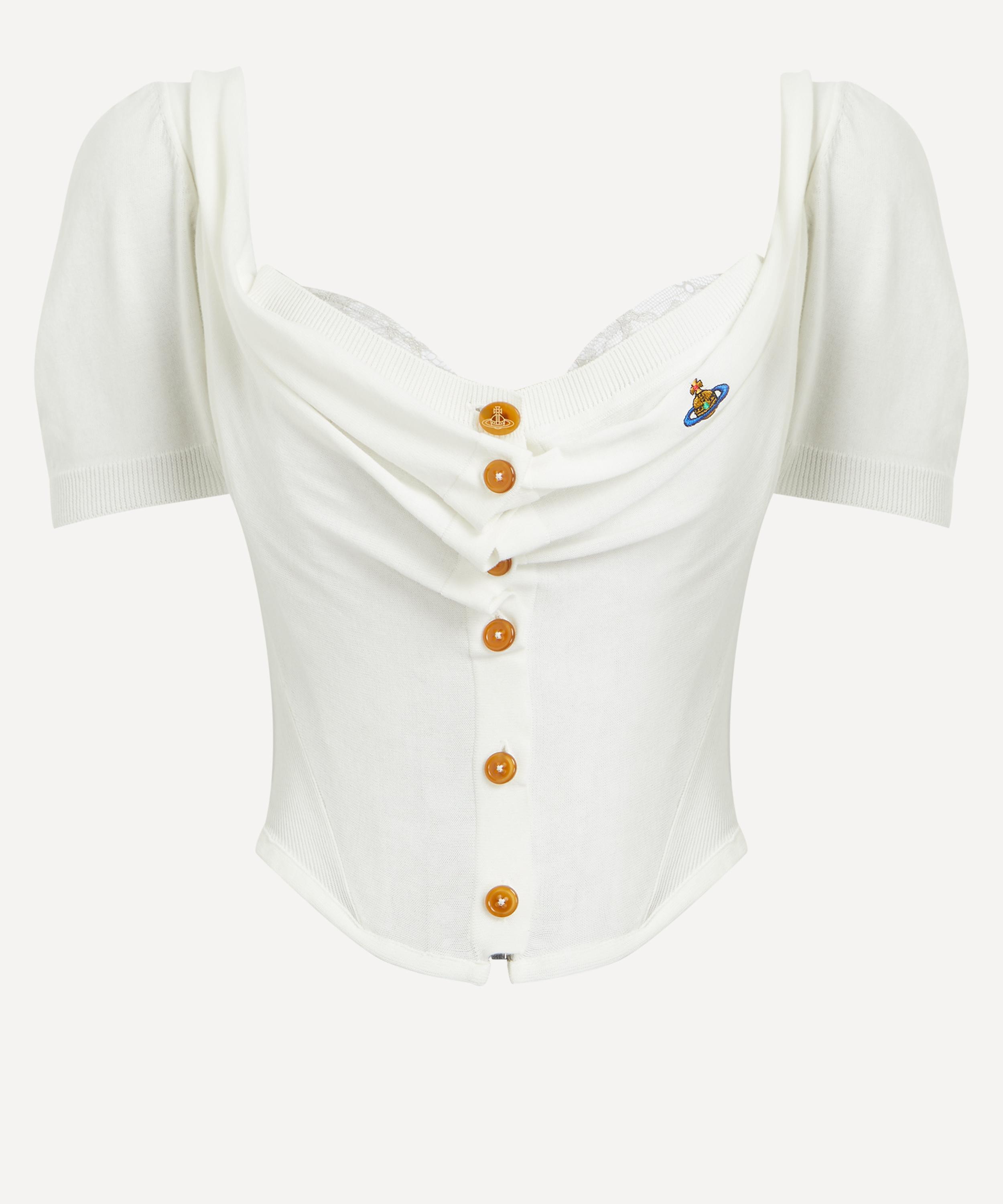 Shop Vivienne Westwood Women's Bea White Lace Corset Cardigan