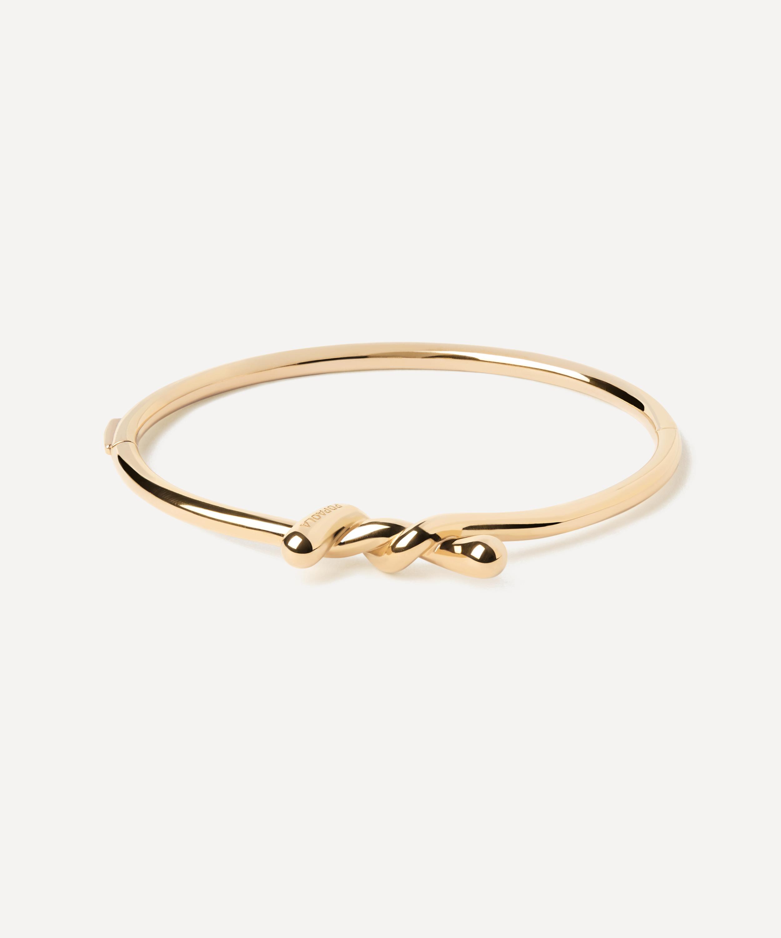 Shop Pdpaola 18ct Gold-plated Twist Bangle Bracelet