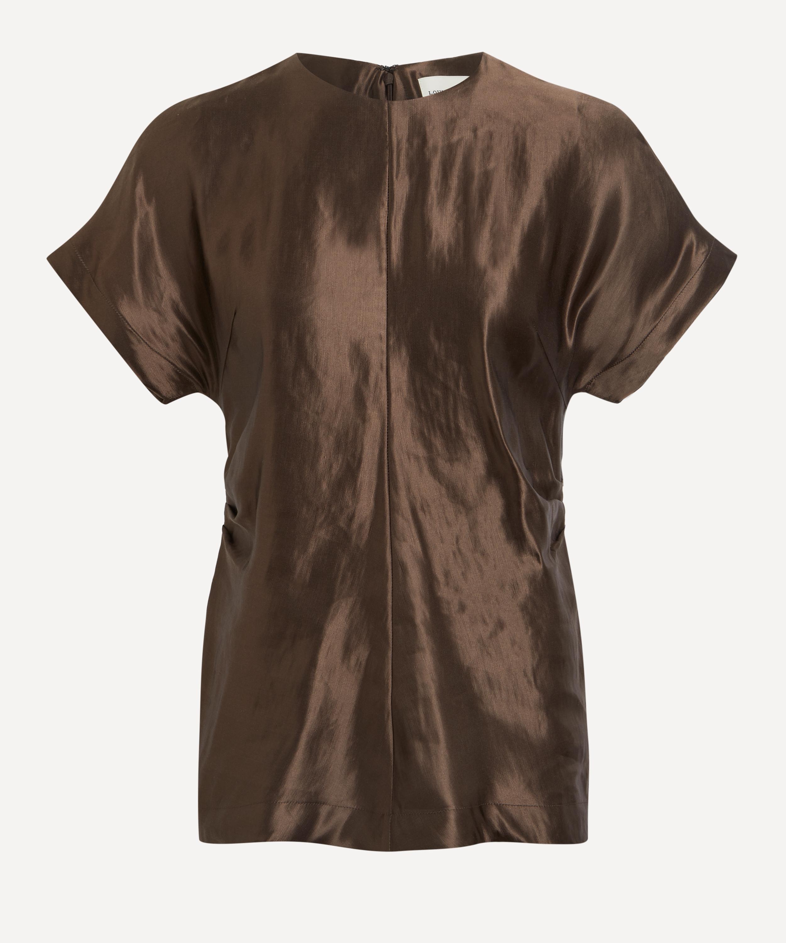 Loulou Studio Pero Blouse In Deep Taupe In Brown