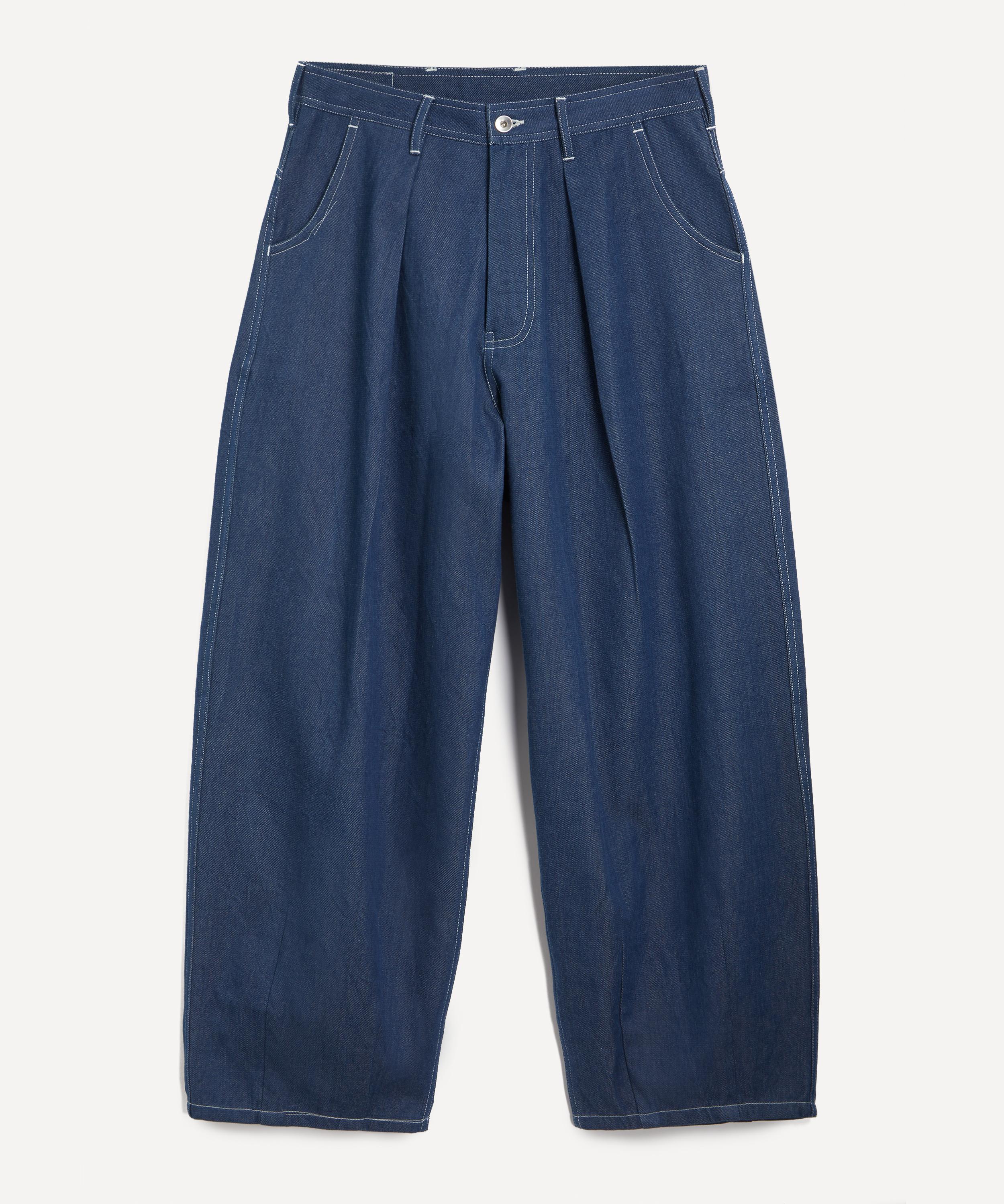 Story Mfg. Mens Lush Dark Denim Wonky-wear Jeans In Blue