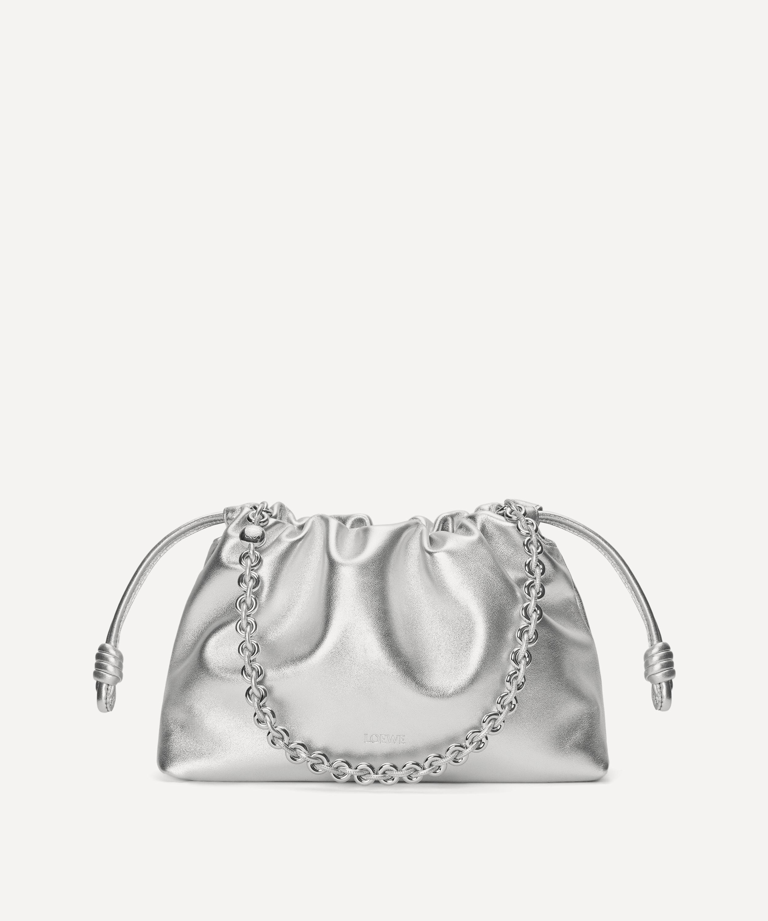 Loewe Women's Flamenco Medium Laminated Leather Clutch Bag