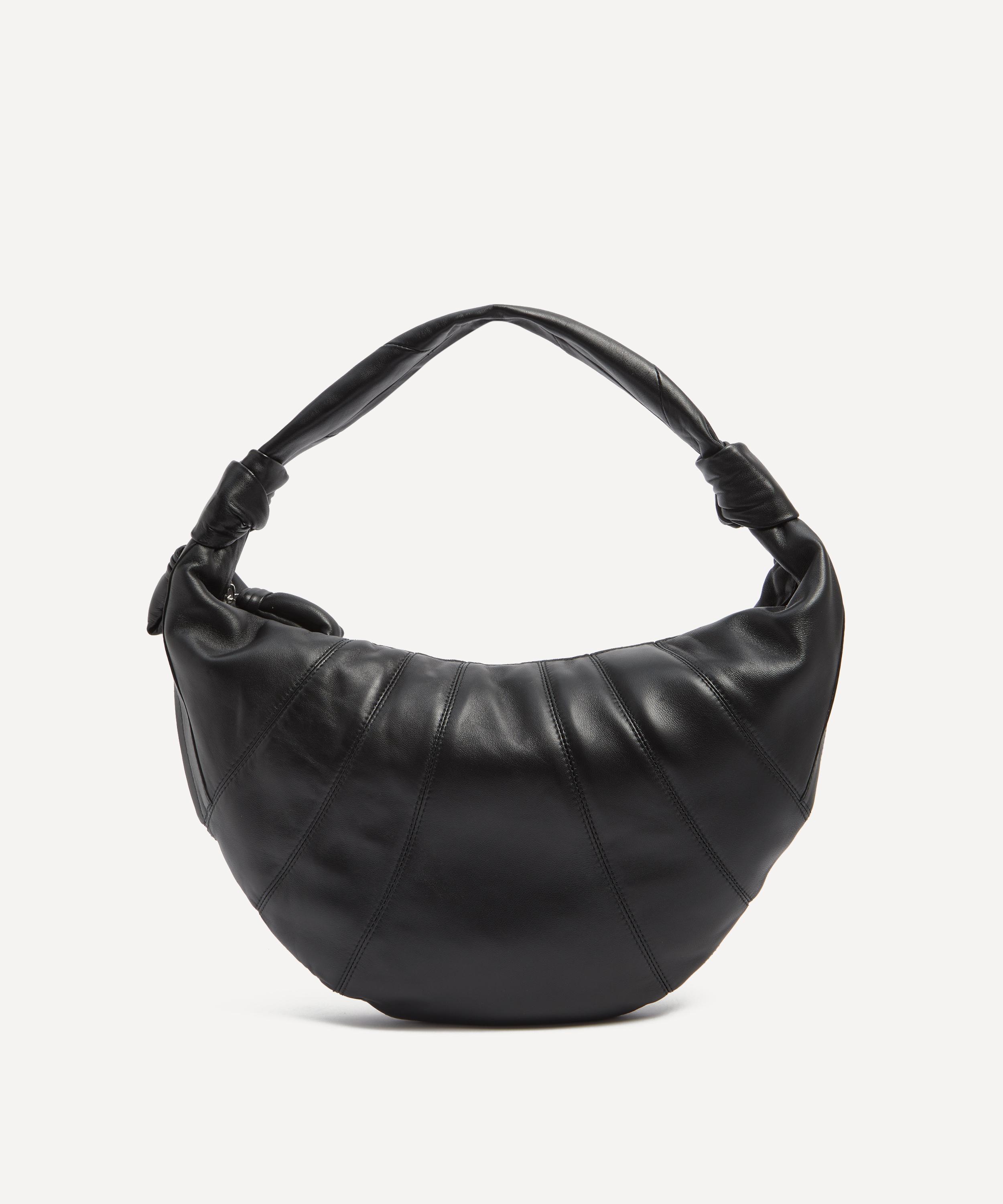 Lemaire Womens Dark Chocolate Mini Fortune Croissant Leather Shoulder Bag In Black