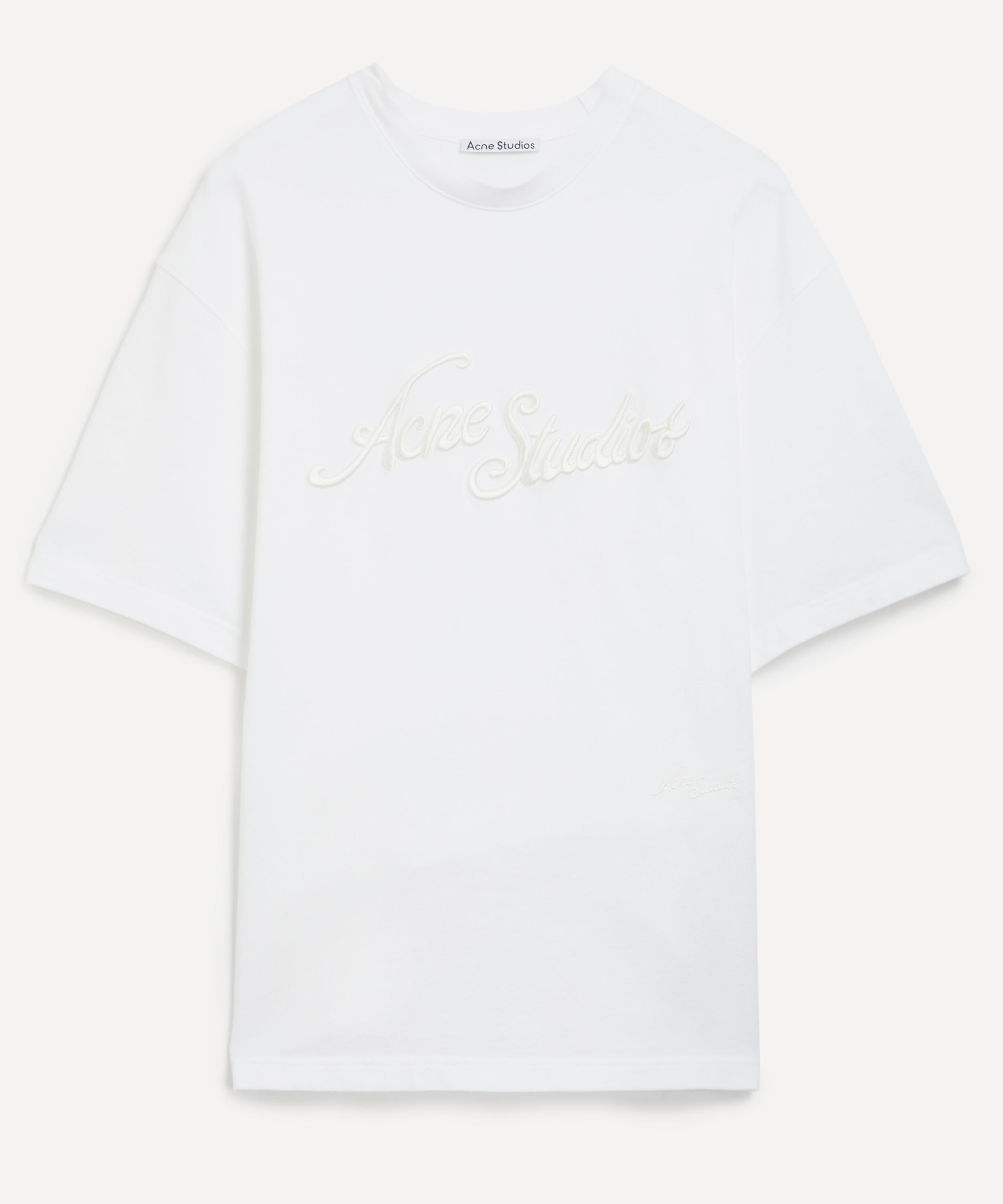 Acne Studios Mens Logo Embroidered T-shirt