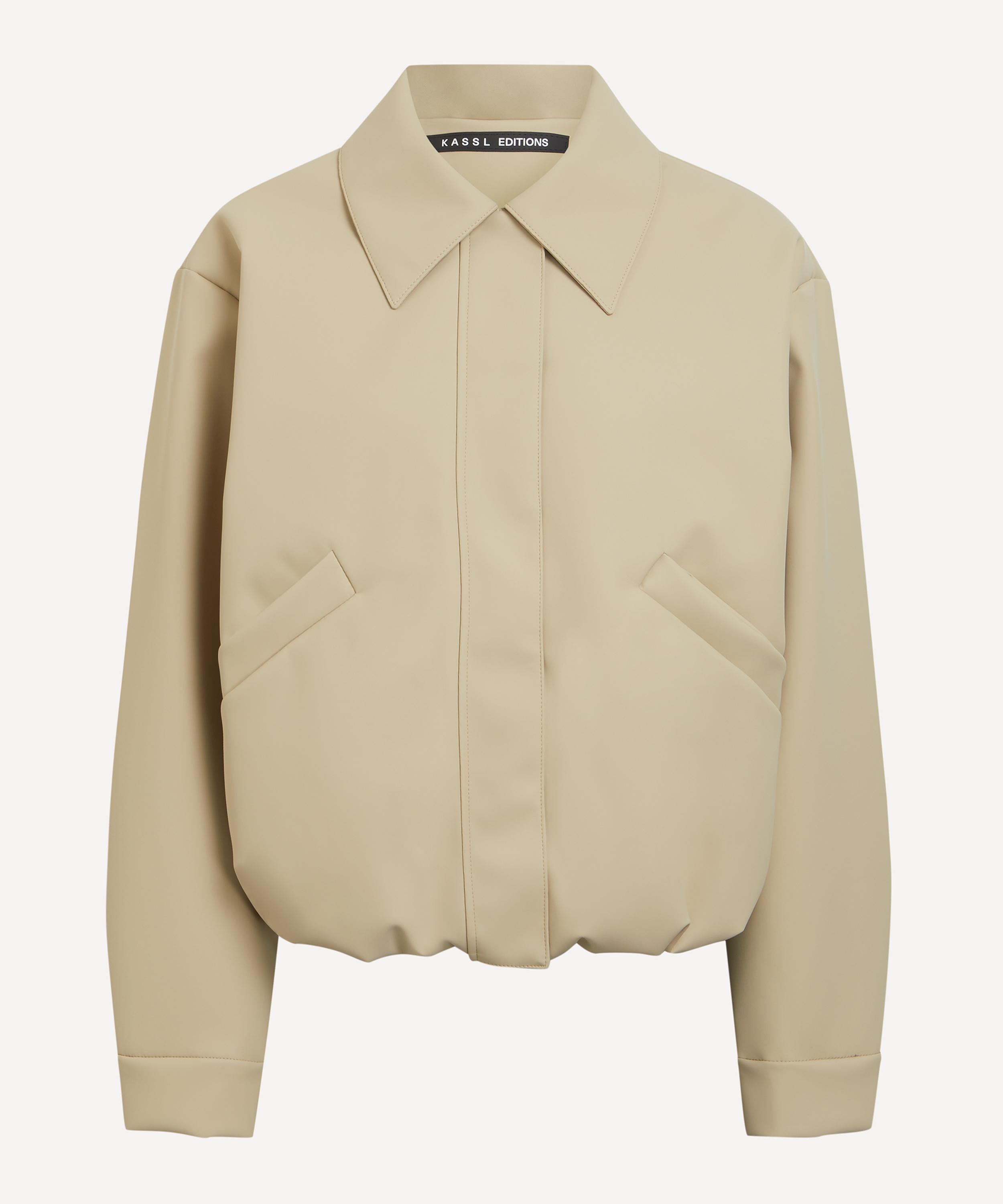 KASSL EDITIONS KASSL EDITIONS WOMEN'S SHORT RUBBER BOMBER JACKET 