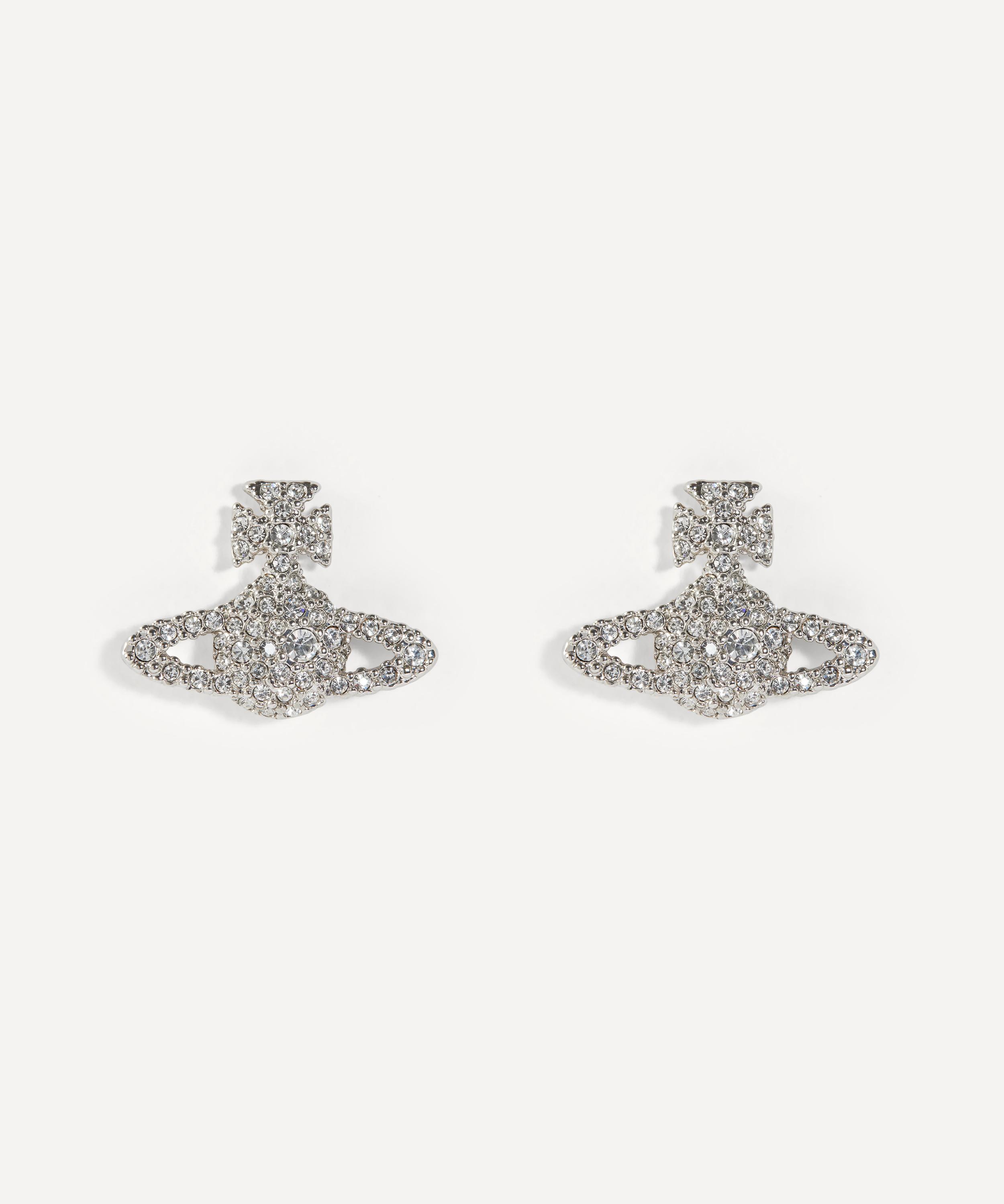 Vivienne Westwood Silver-tone Grace Bas Relief Stud Earrings In Gray