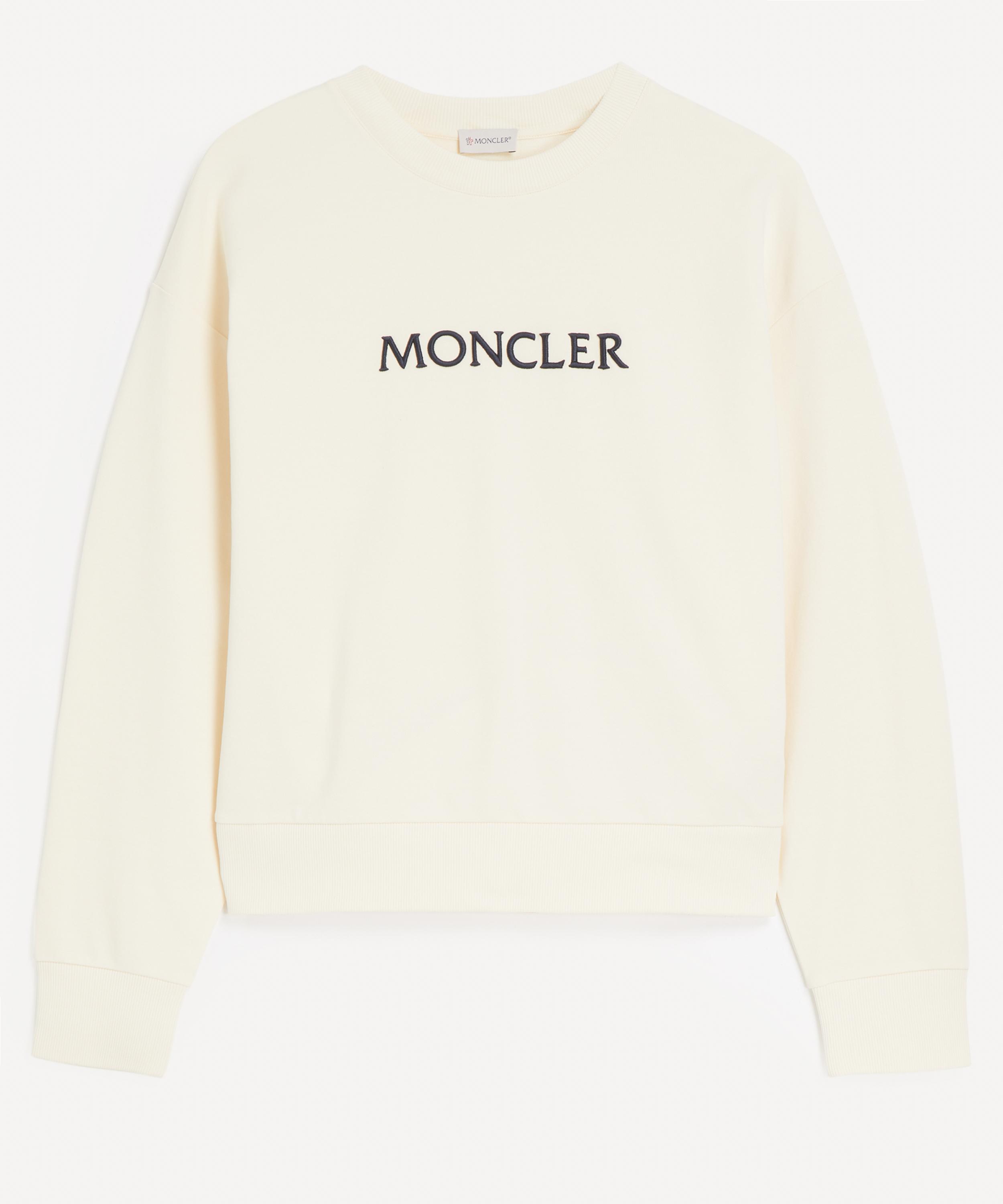 Moncler Women's Embroidered Logo Sweatshirt In White