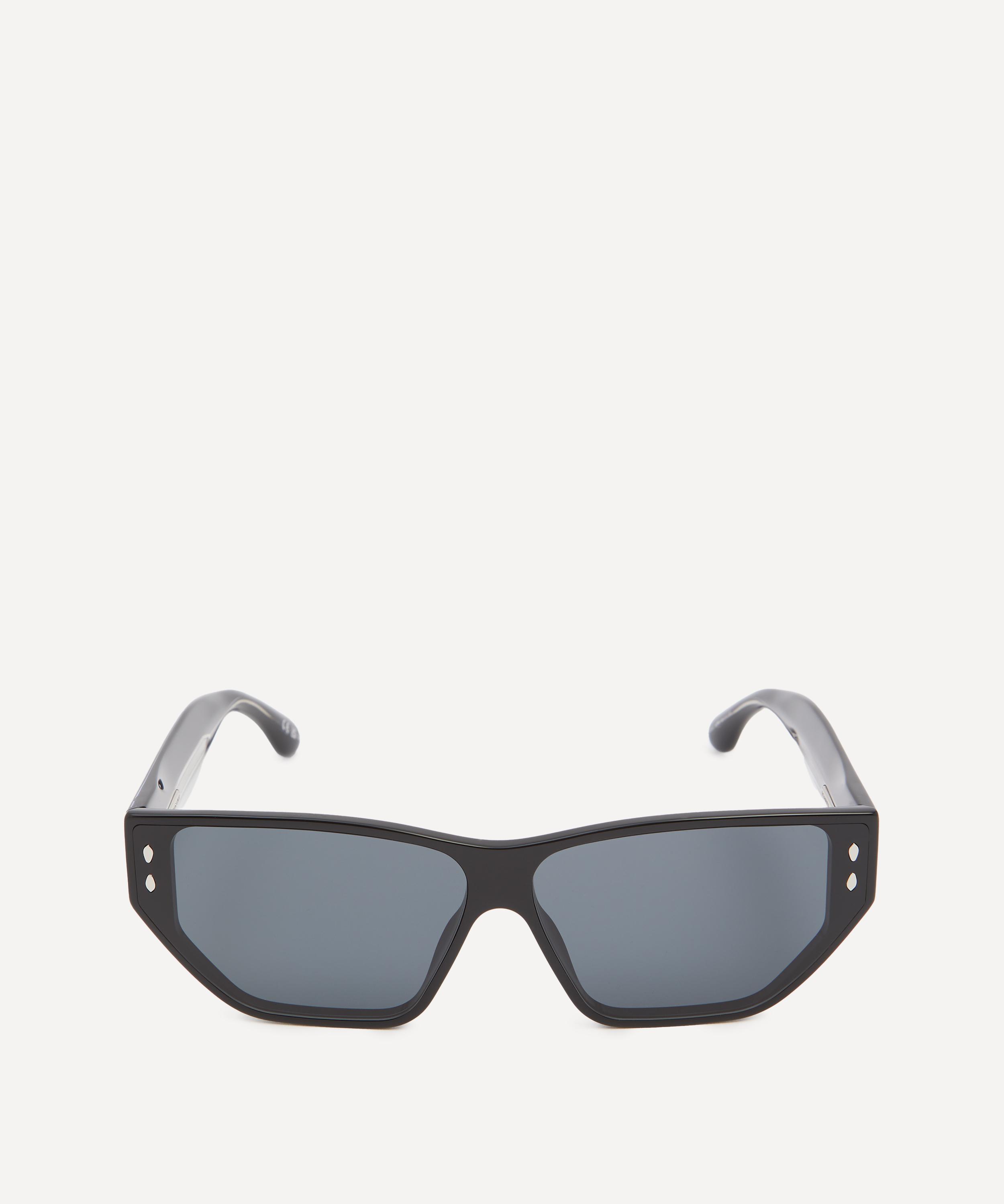 Isabel Marant Women's Acetate Rectangular Cat Eye Black Sunglasses