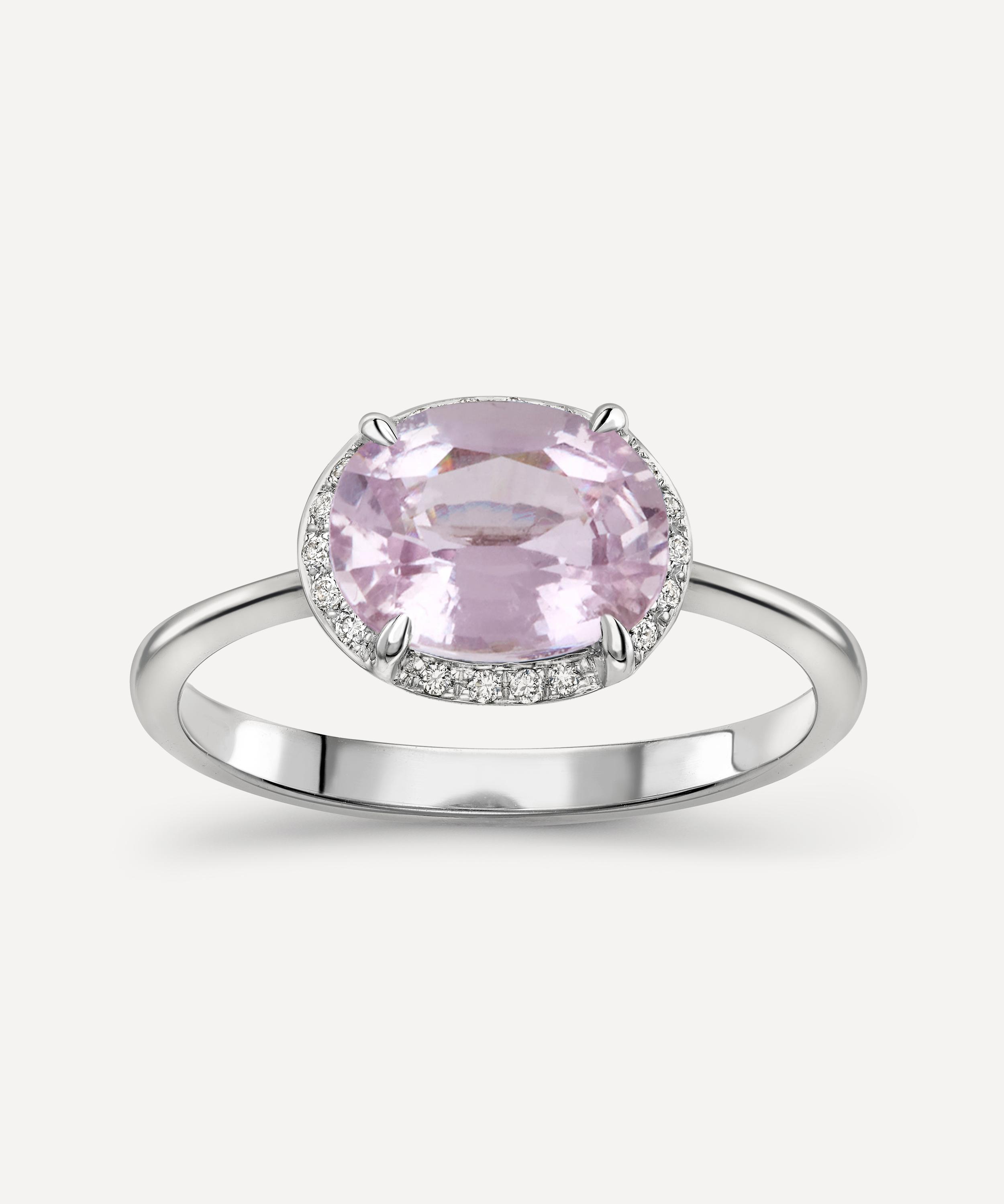 Dinny Hall 18ct White Gold Mia Pink Sapphire And Diamond Ring