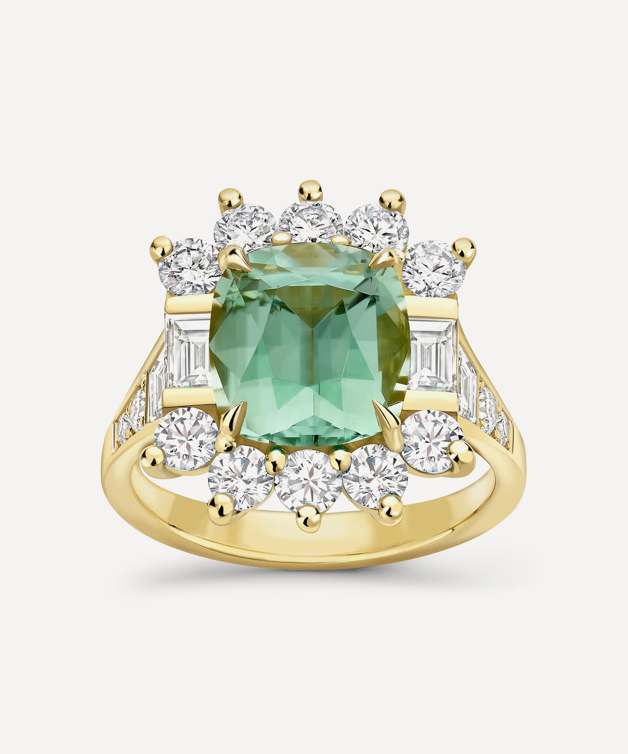 Dinny Hall 18ct Gold Thea Tourmaline And Diamond Ring