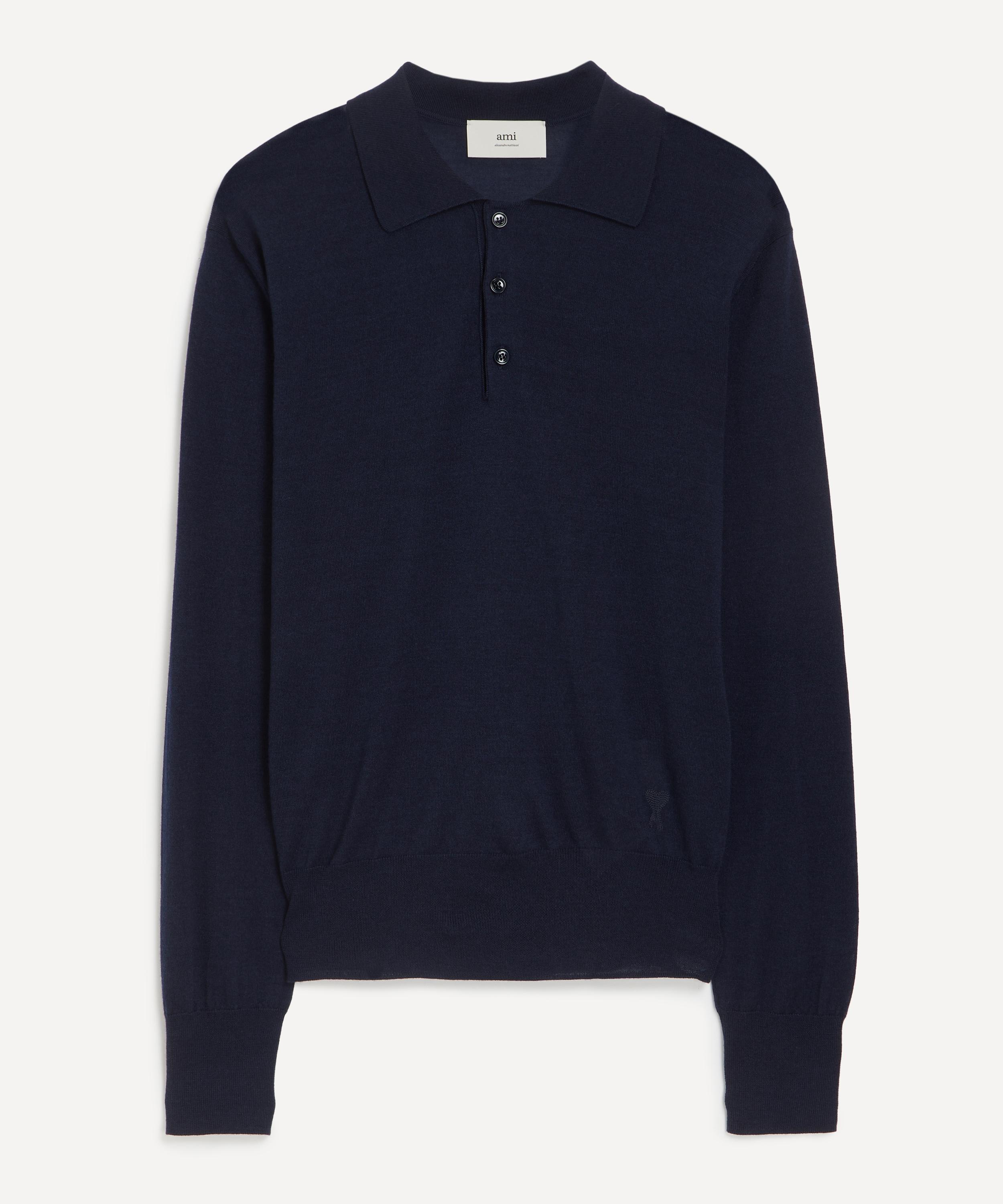 AMI ALEXANDRE MATTIUSSI NAVY TONAL AMI DE COEUR POLO 