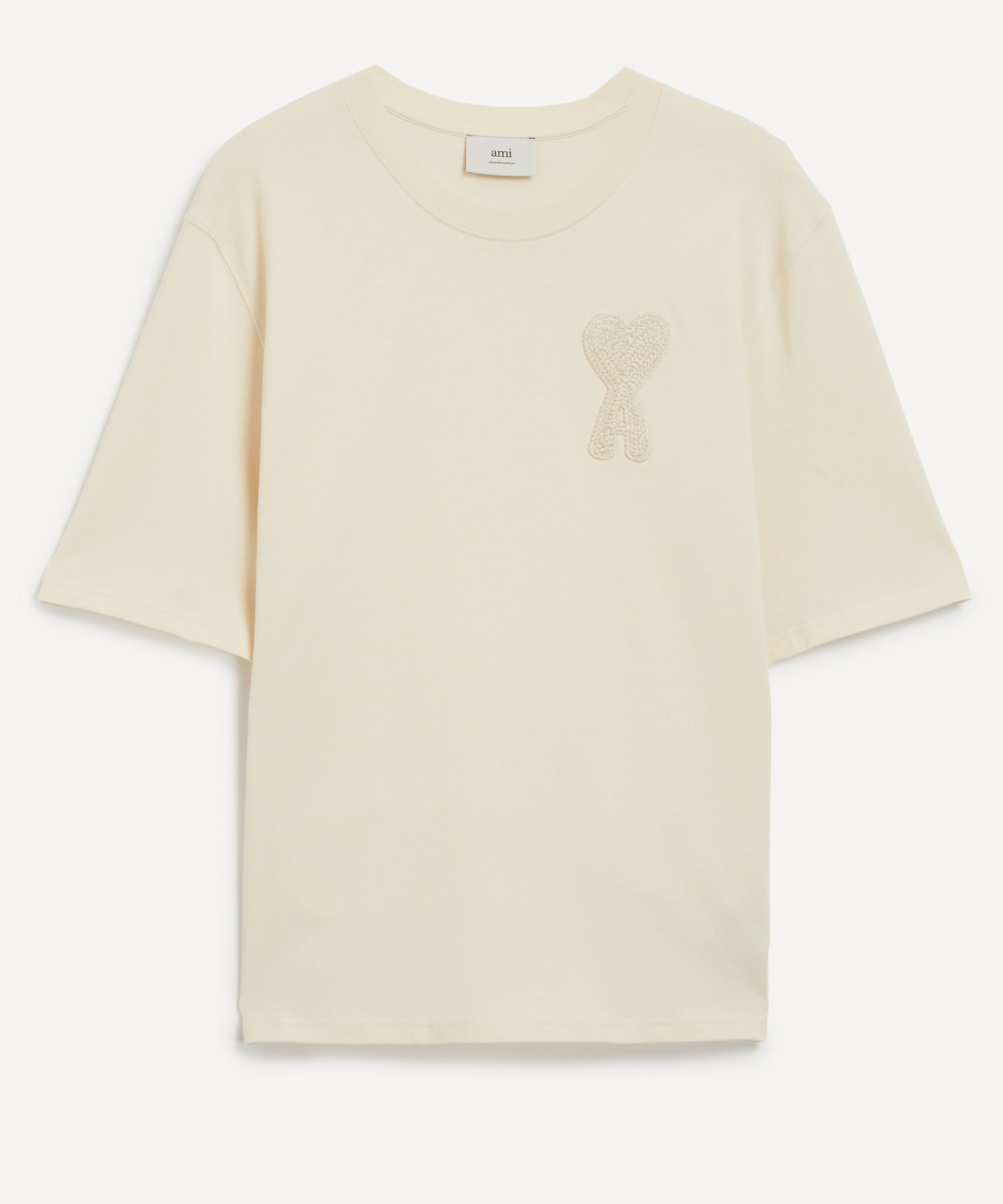 Shop Ami Alexandre Mattiussi Beige Ami De Coeur Patch T-shirt