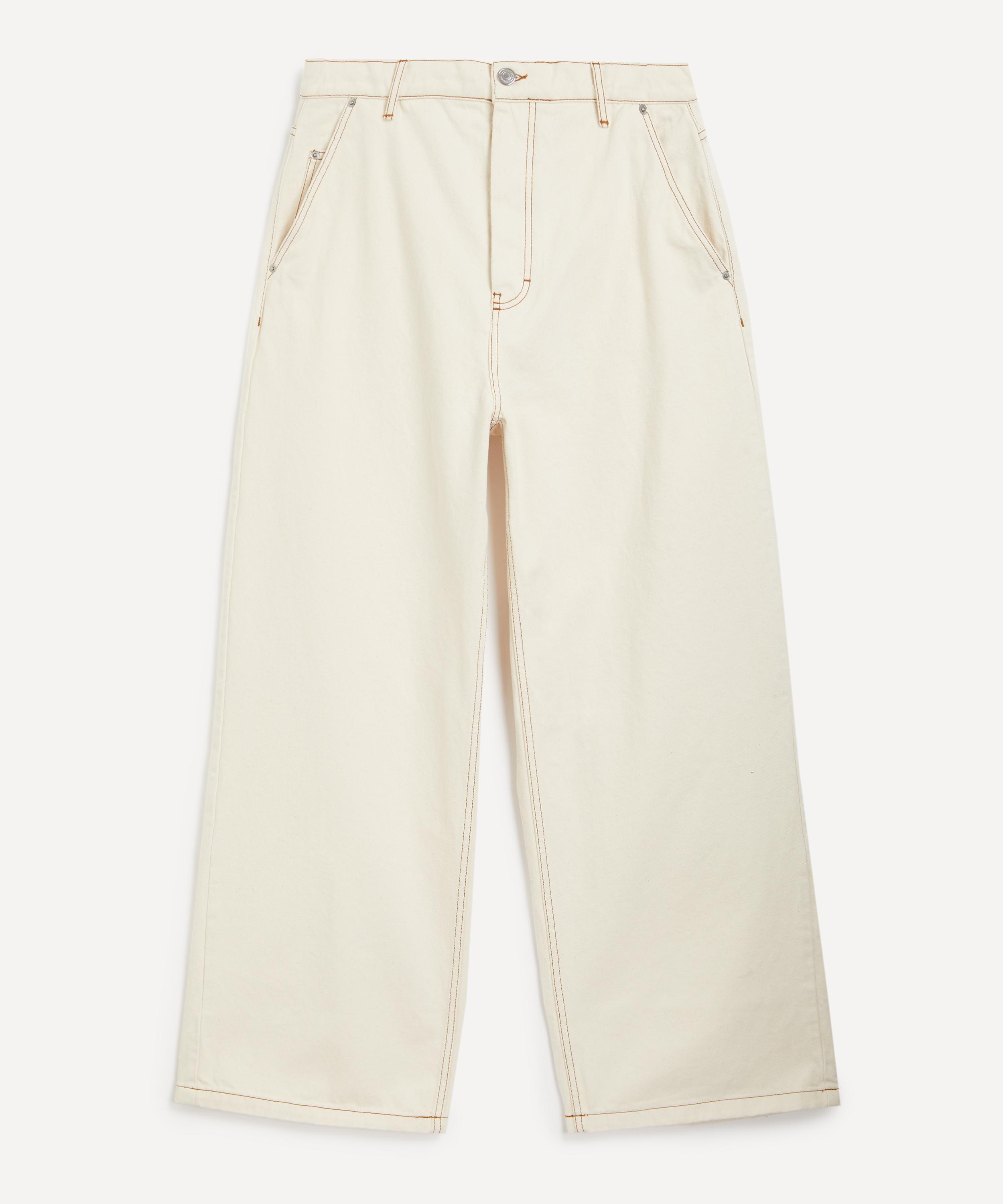 Ami Alexandre Mattiussi Ami Mens White Cream Wide Fit Jeans
