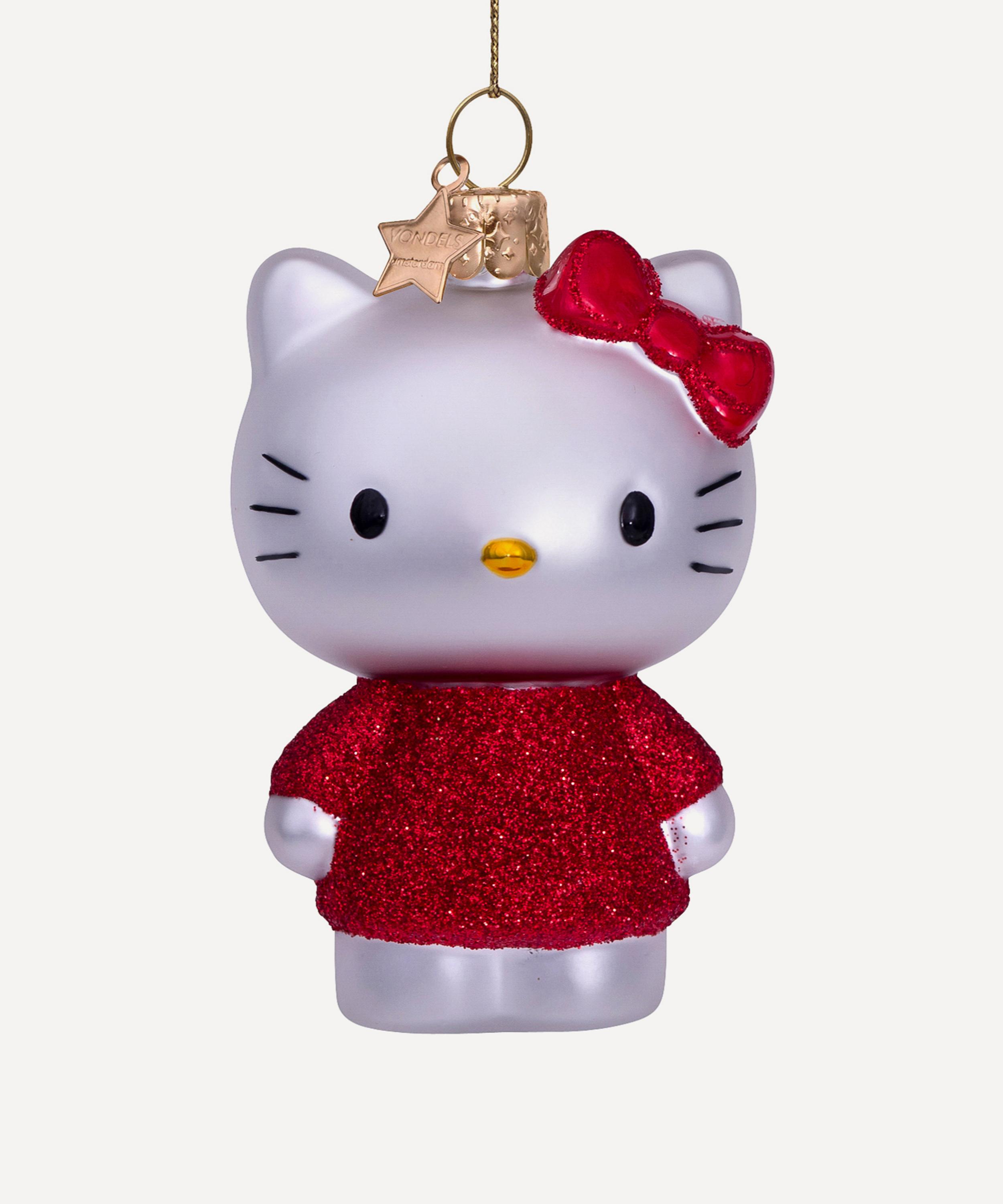 Hello Kitty with Red Dress Glass Ornament