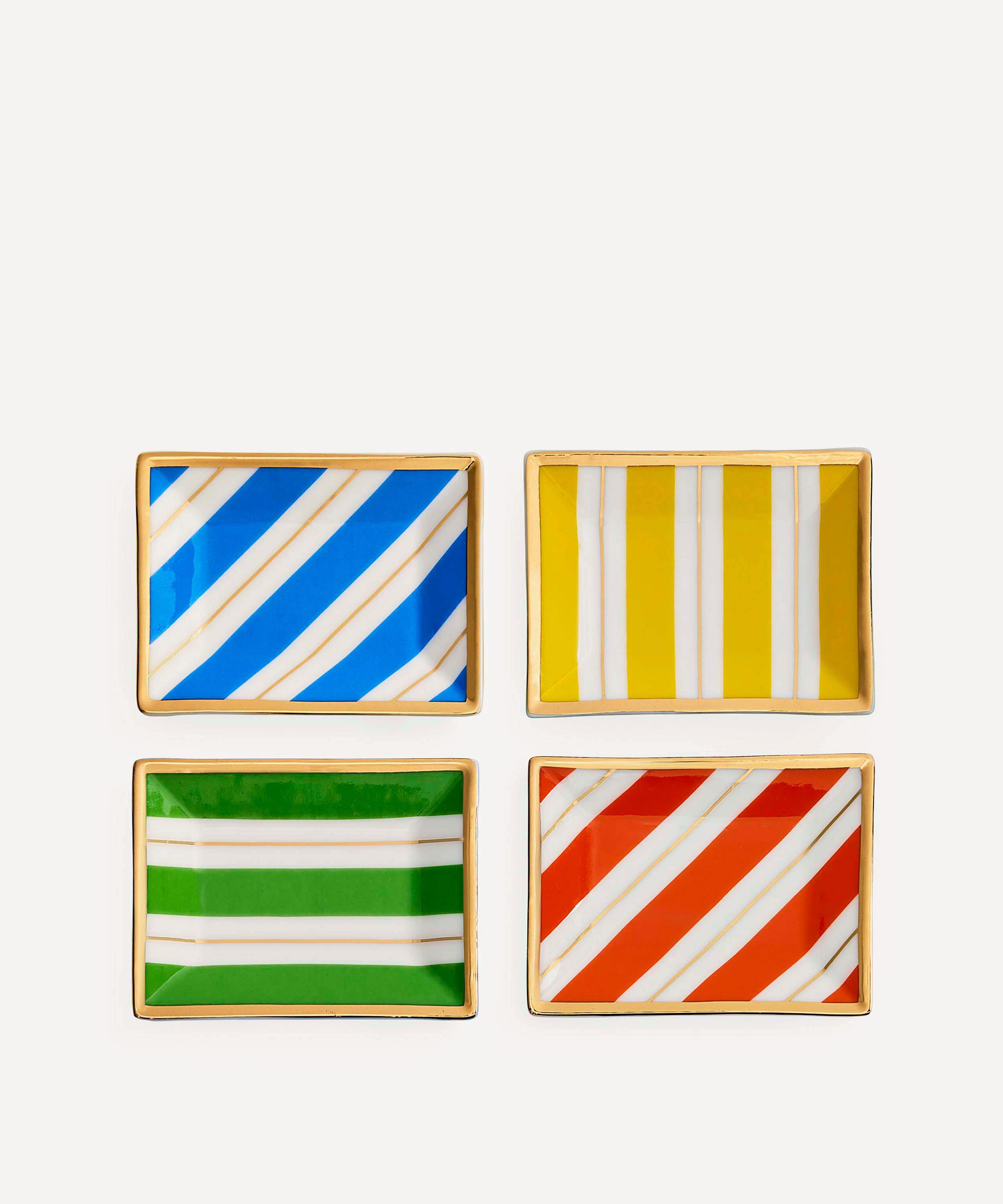 Jonathan Adler Portofino Petite Striped Tray Set Of 4