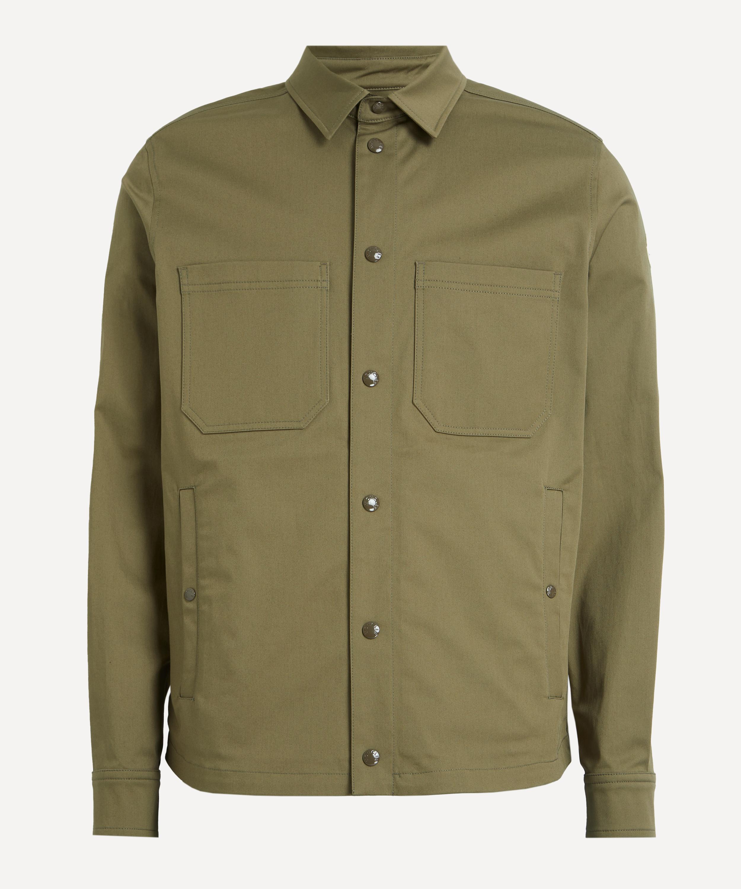 Moncler Beige Cotton Gabardine Overshirt In Brown