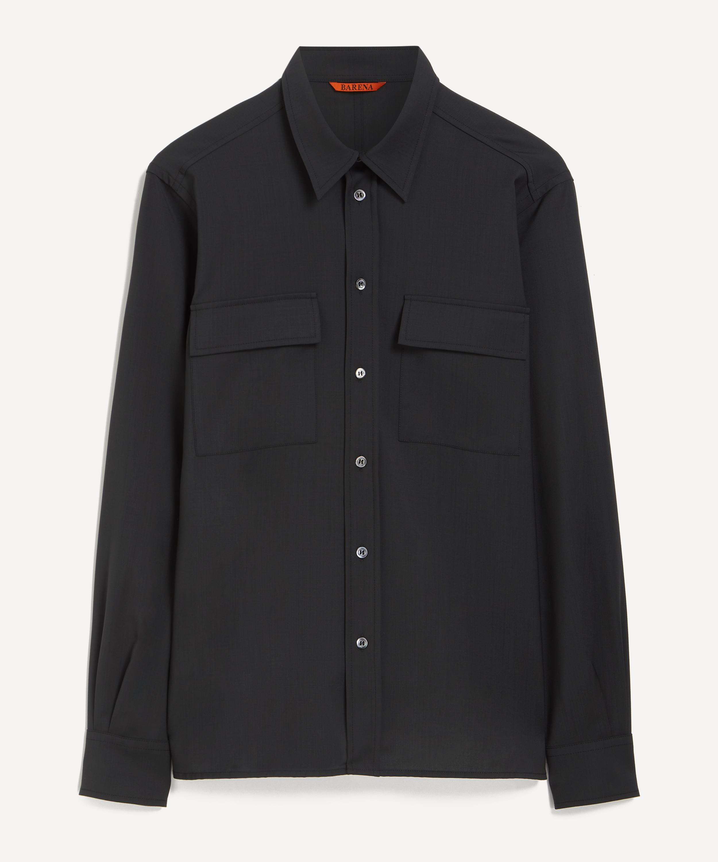 Shop Barena Venezia Barena Mens Grey Den Virgin Wool Shirt