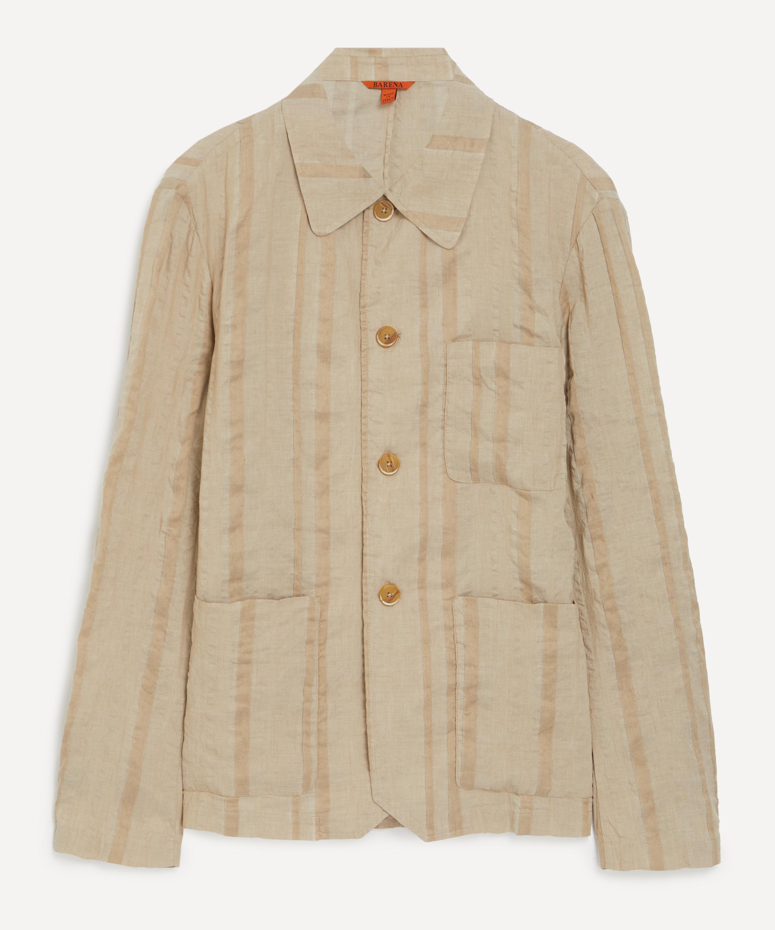 BARENA VENEZIA BARENA MENS STRIPED LINEN-COTTON OVERSHIRT 