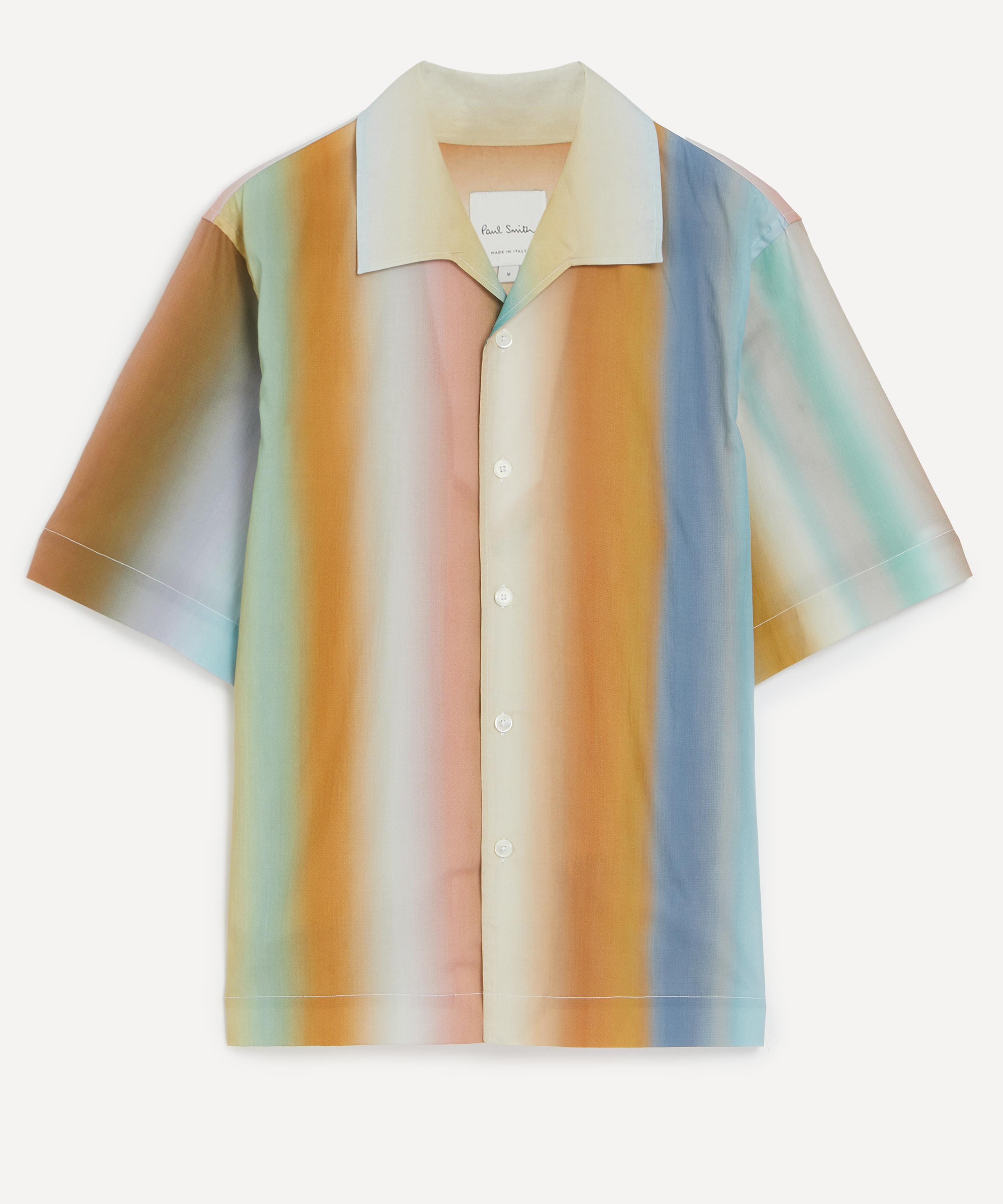 Shop Paul Smith Mens Smith Stripe Lyocell-cotton Short-sleeve Shirt