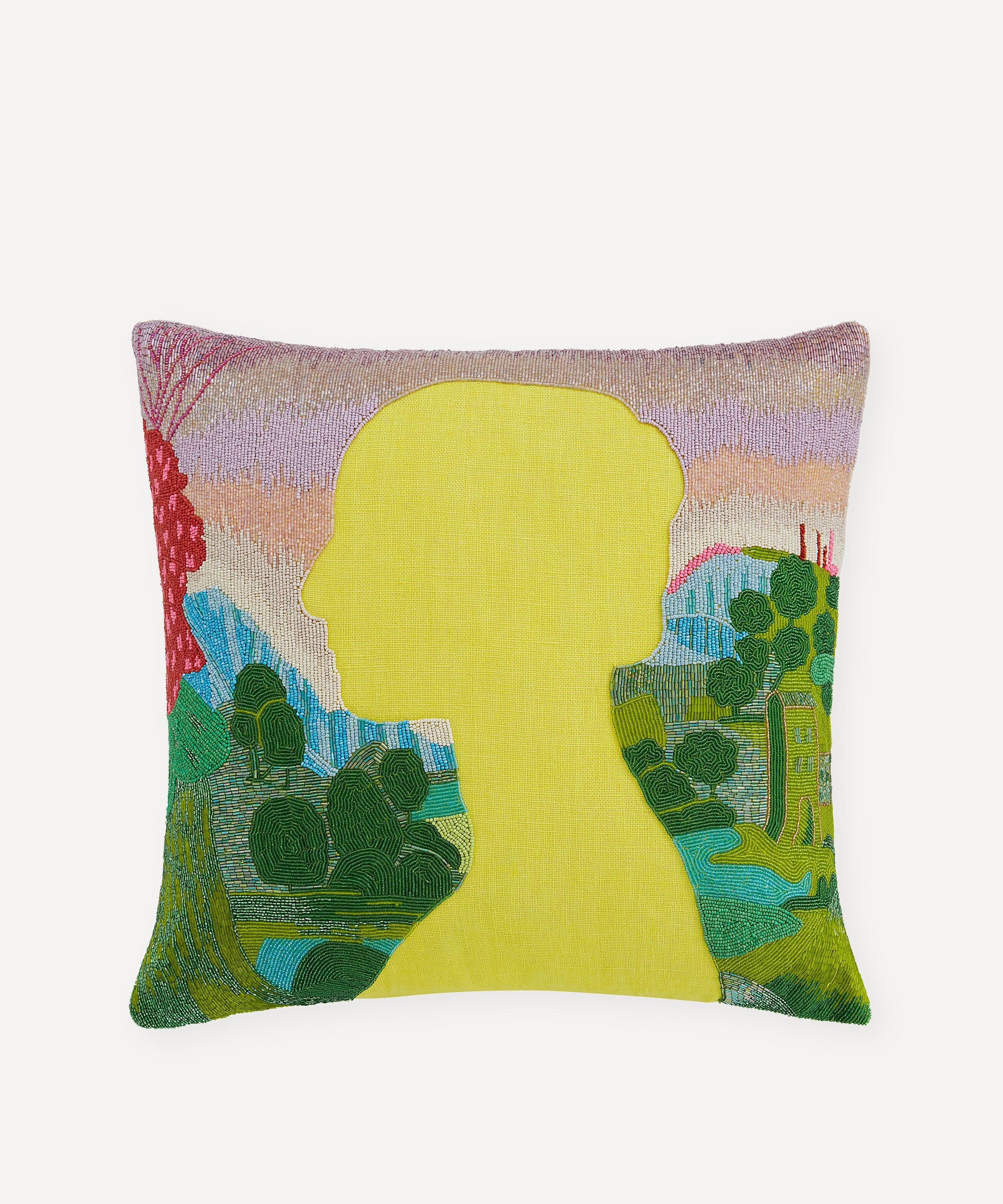 Jonathan Adler Renaissance Landscape Beaded Cushion