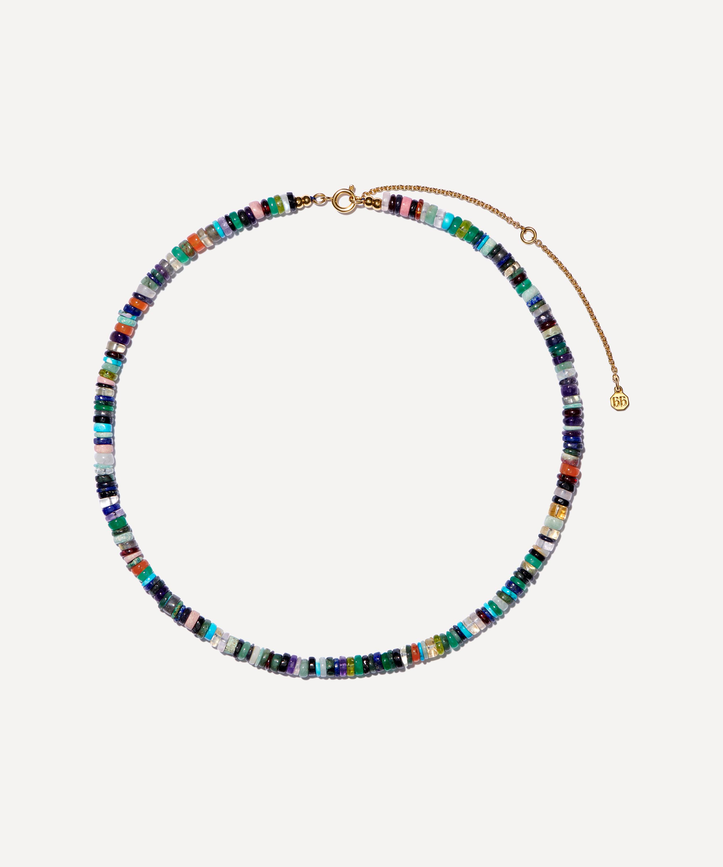 Bon Bon Jewellery Club 14ct Gold-plated Vermeil Brass Rainbow Chakra Bead Necklace In Multi