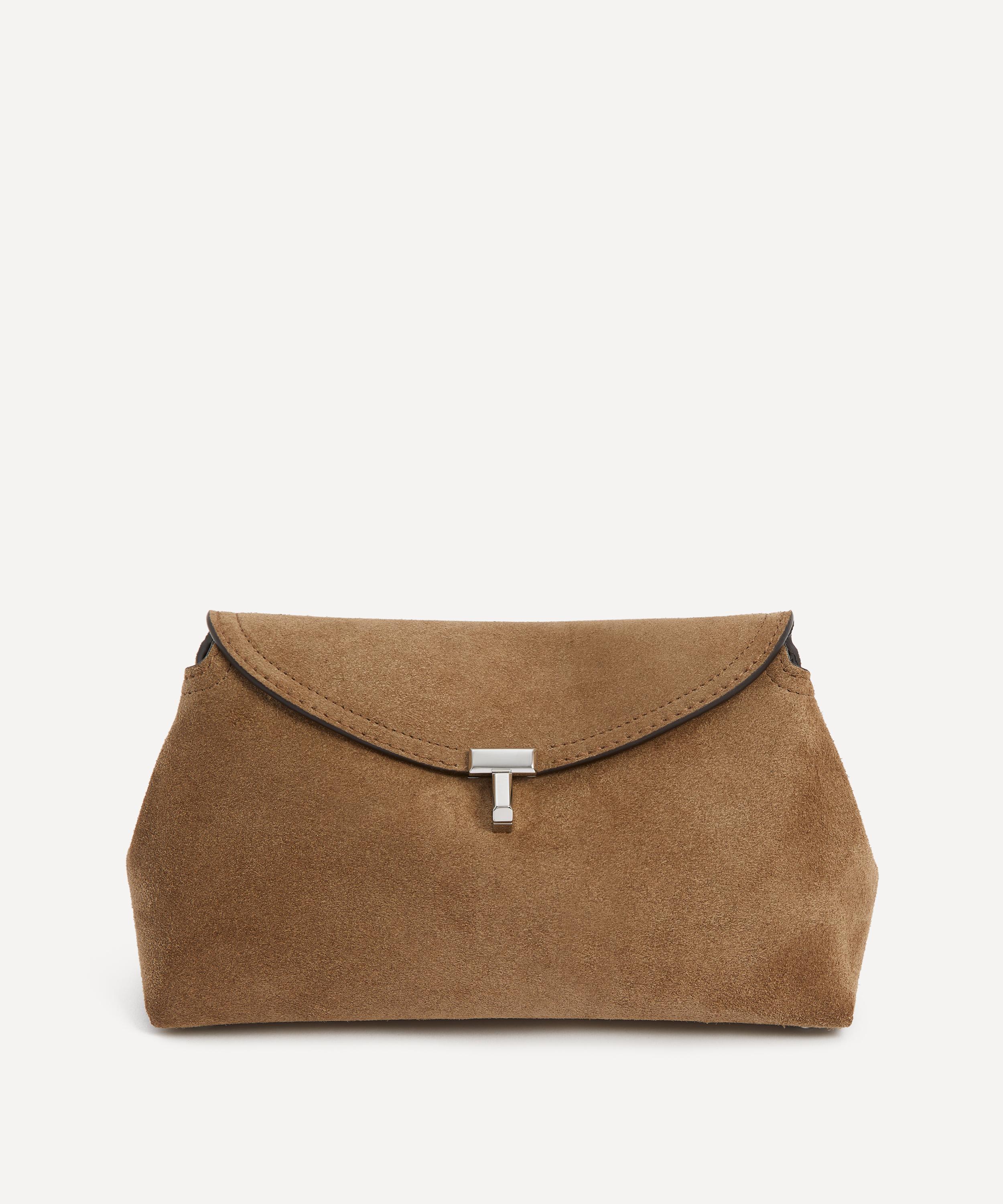 Totême Toteme Women's T-lock Suede Clutch Bag