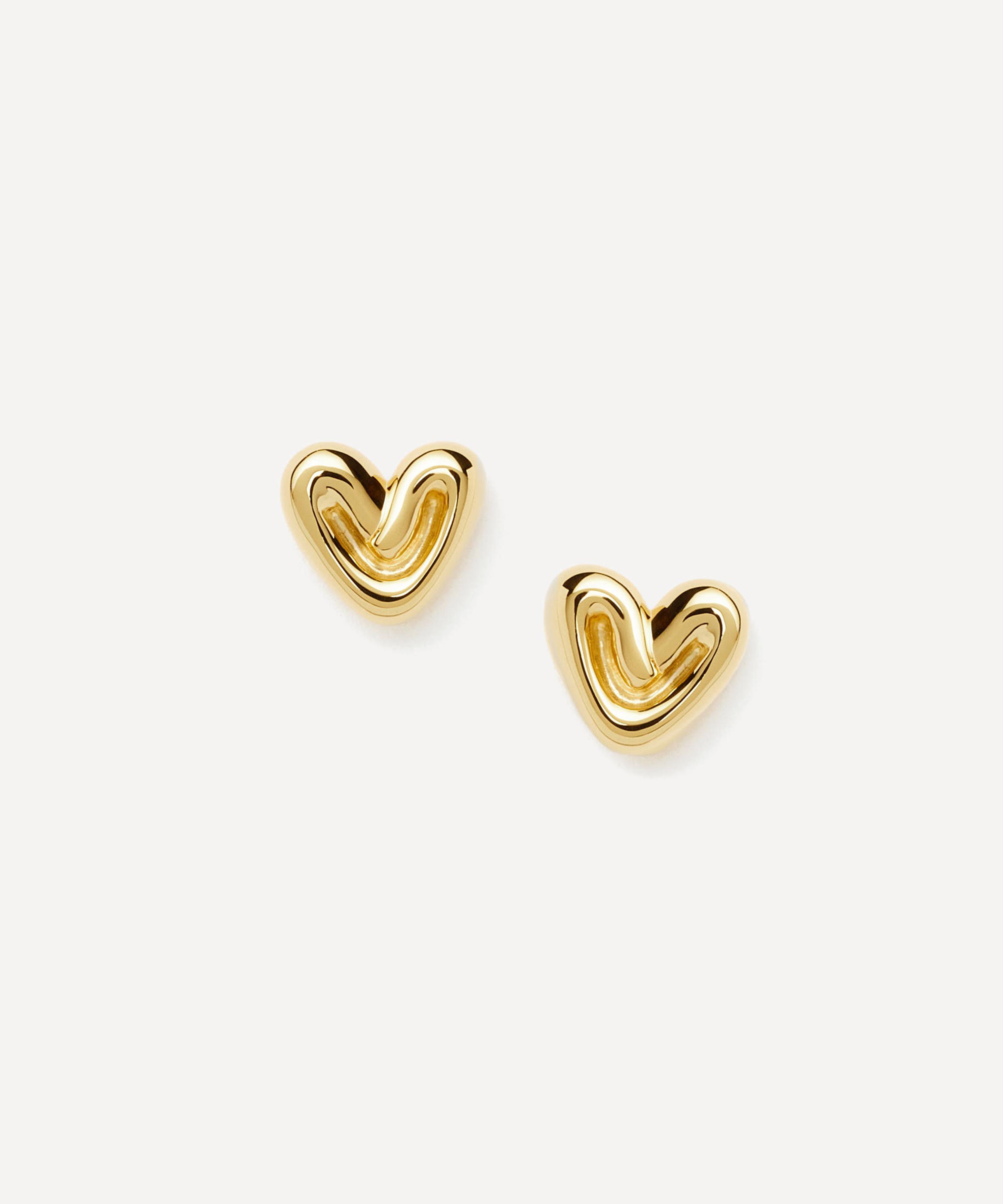 Missoma Womens Puffy Heart Mini 18ct Recycled Yellow Gold-plated Recycled-silver Earrings