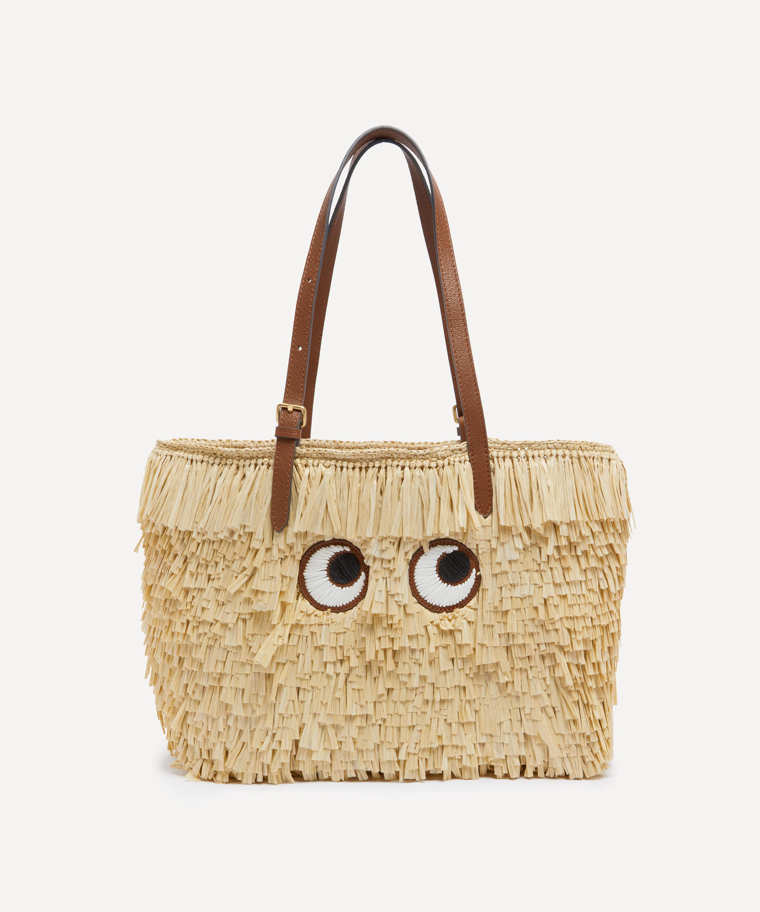 Shop Anya Hindmarch Women's Raffia Eyes Tote Bag