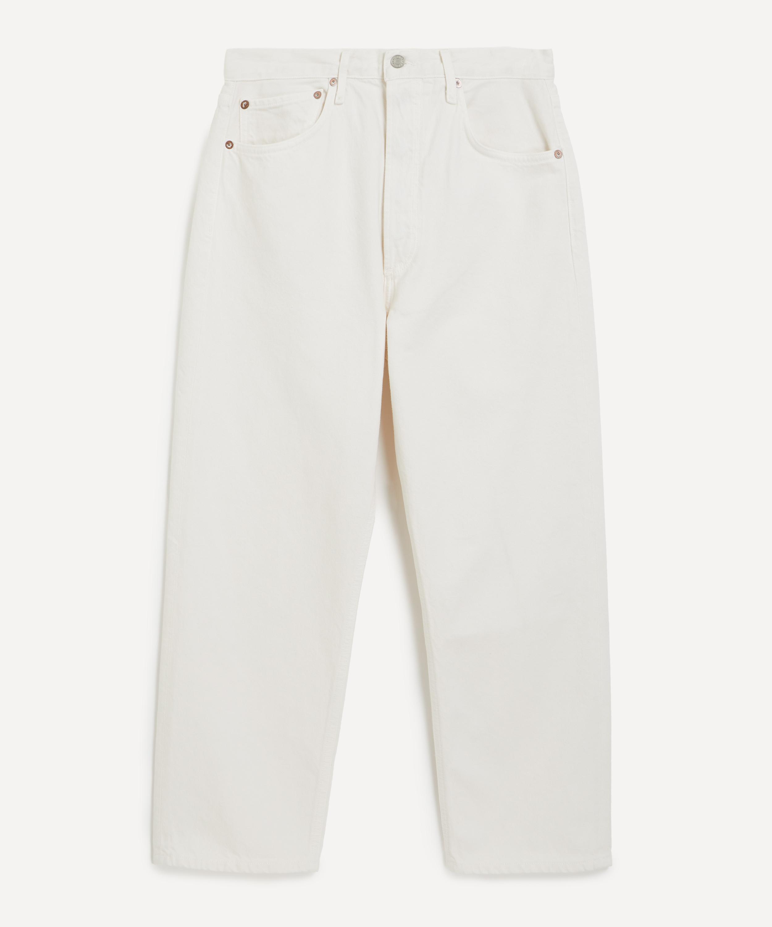 Shop Agolde Women's 90s Crop Mid-rise Straight Jeans In Fortune Cookie