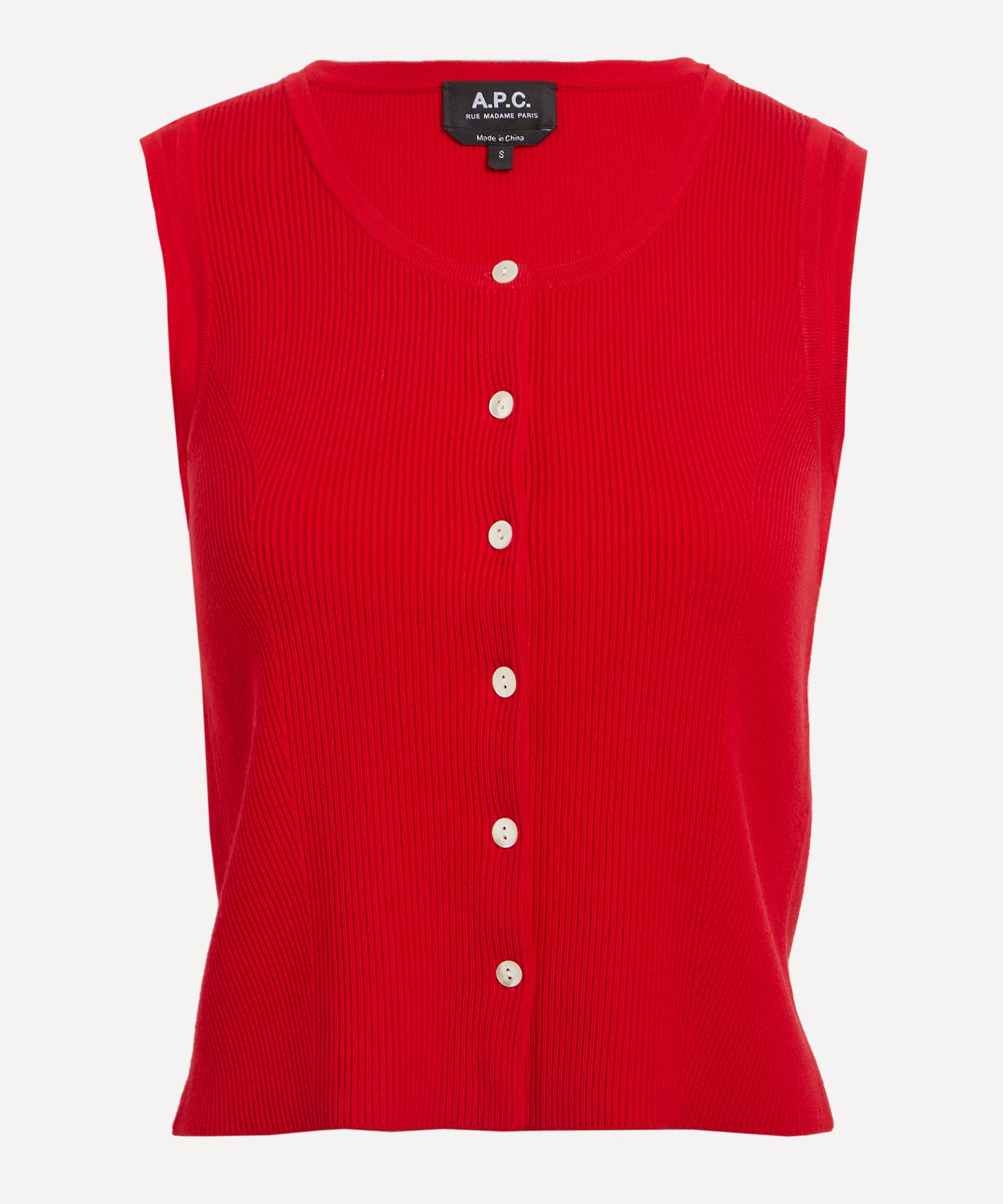 Apc A.p.c. Women's Red Knitted Tank-top