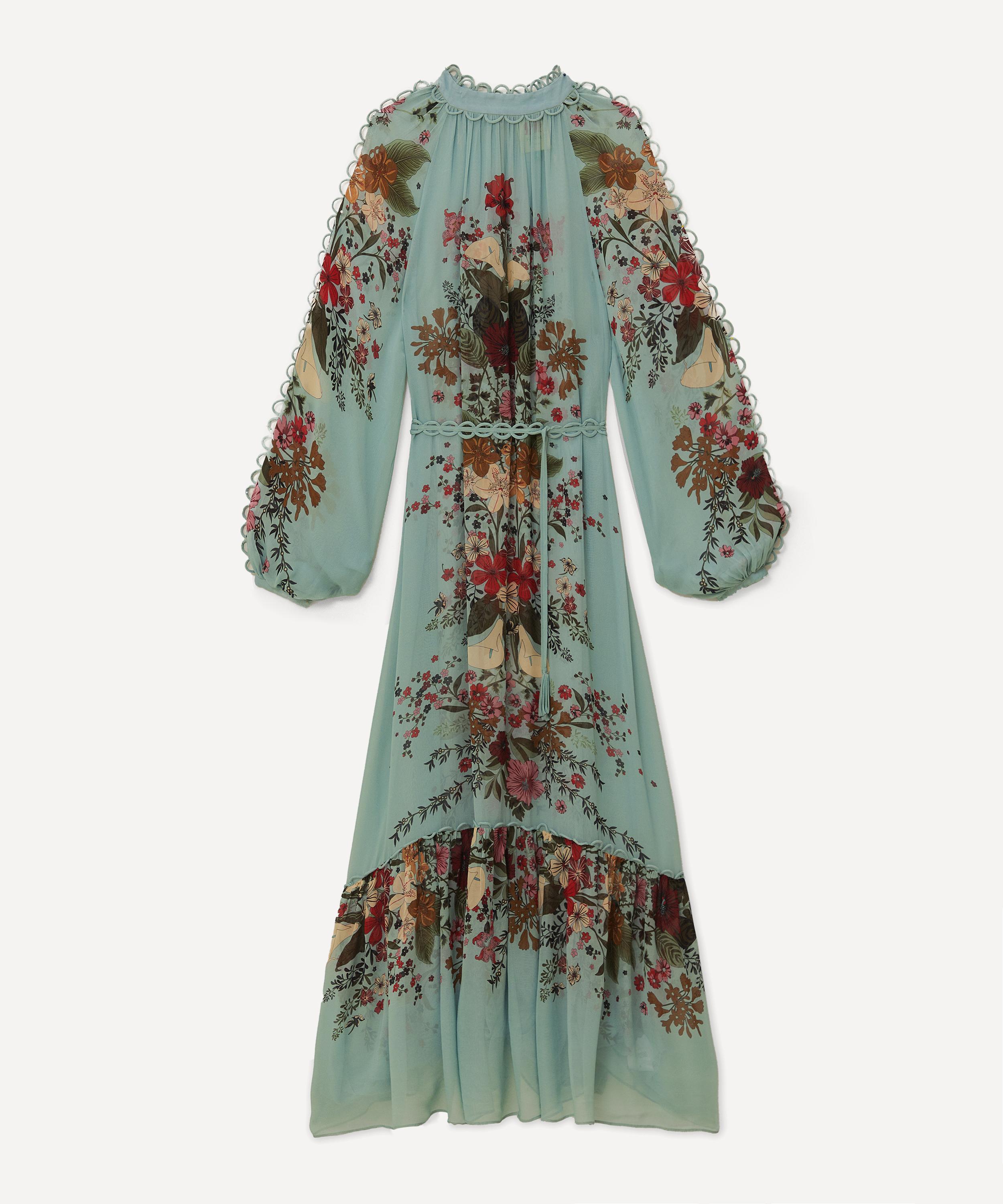 Farm Rio Women's Blue Beauty Bouquet Maxi Dress