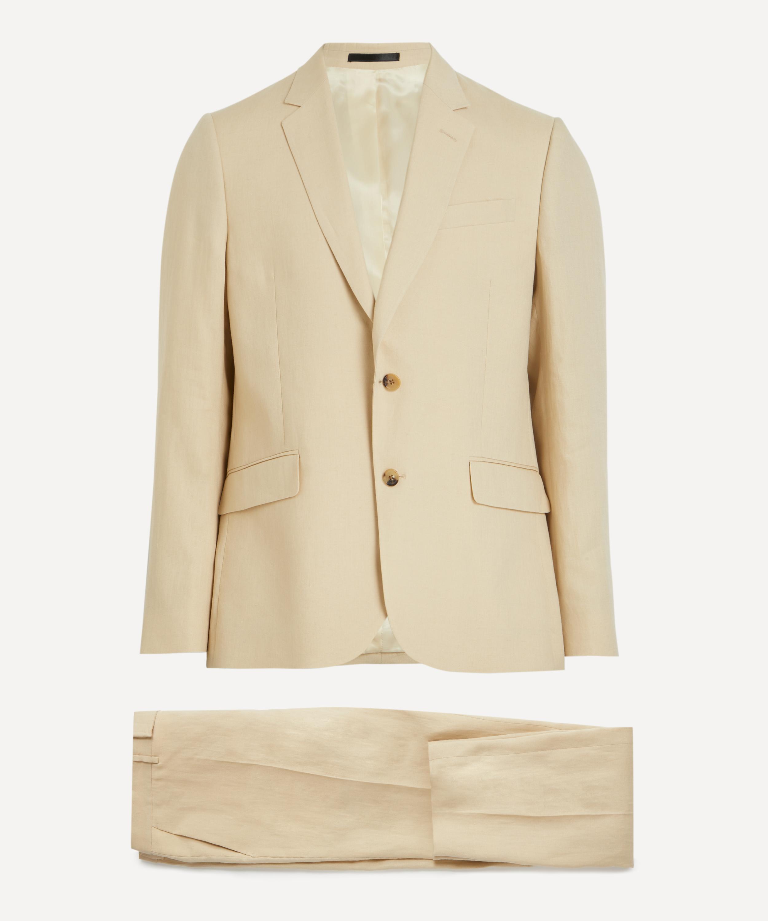 PAUL SMITH PAUL SMITH MENS BEIGE LINEN SUIT 