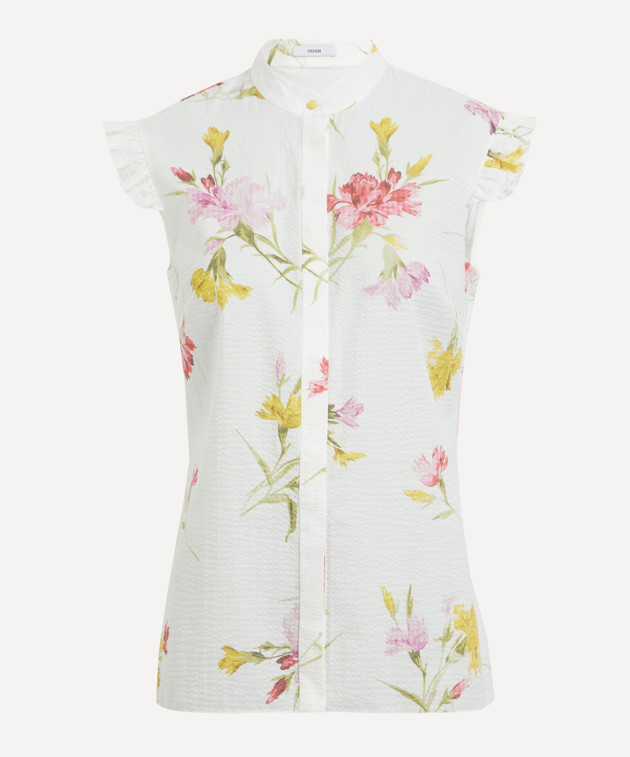 ERDEM ERDEM WOMEN'S SLEEVELESS CARNATION PRINT BLOUSE 