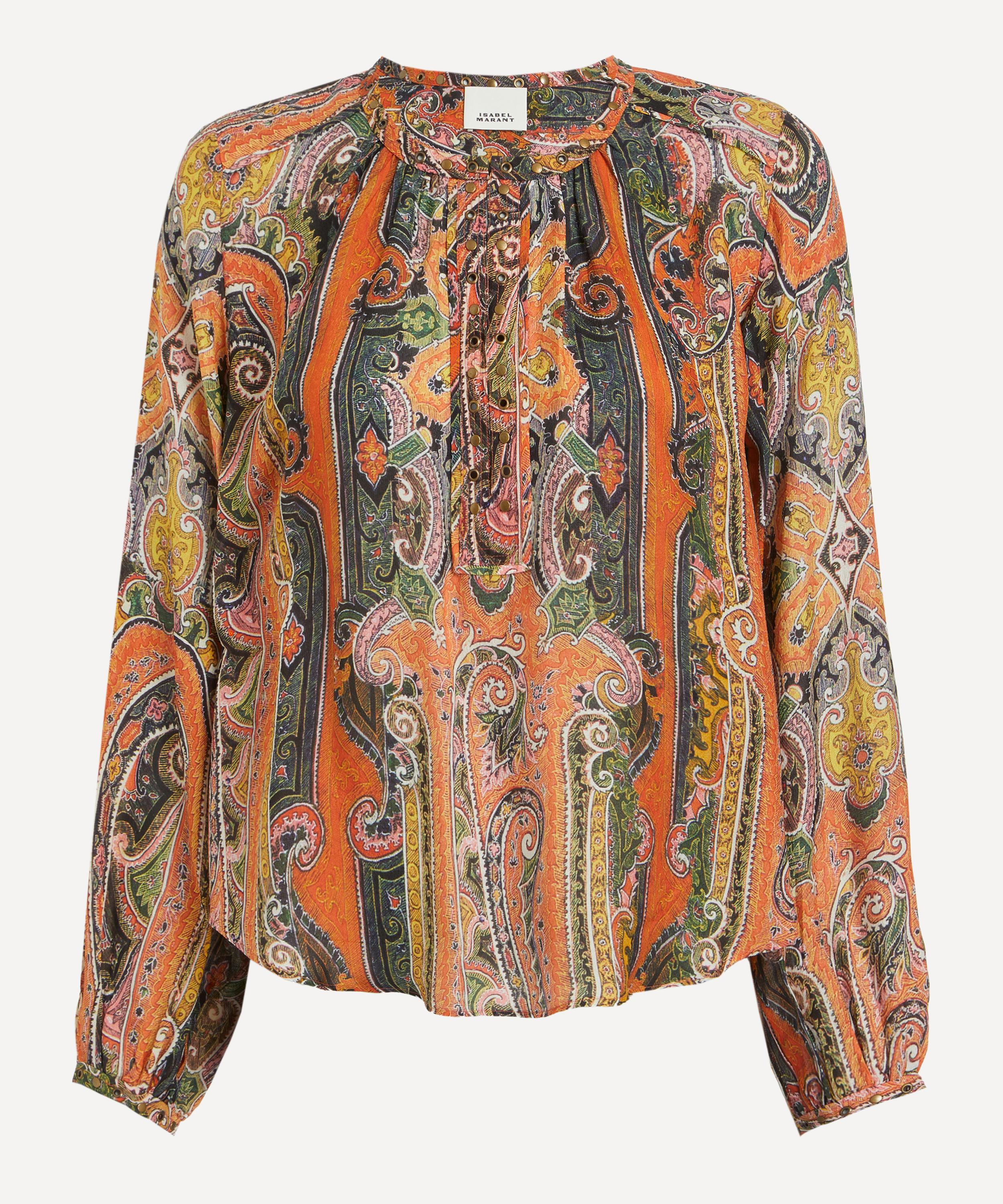 Shop Isabel Marant Women's May Printed Silk Blouse