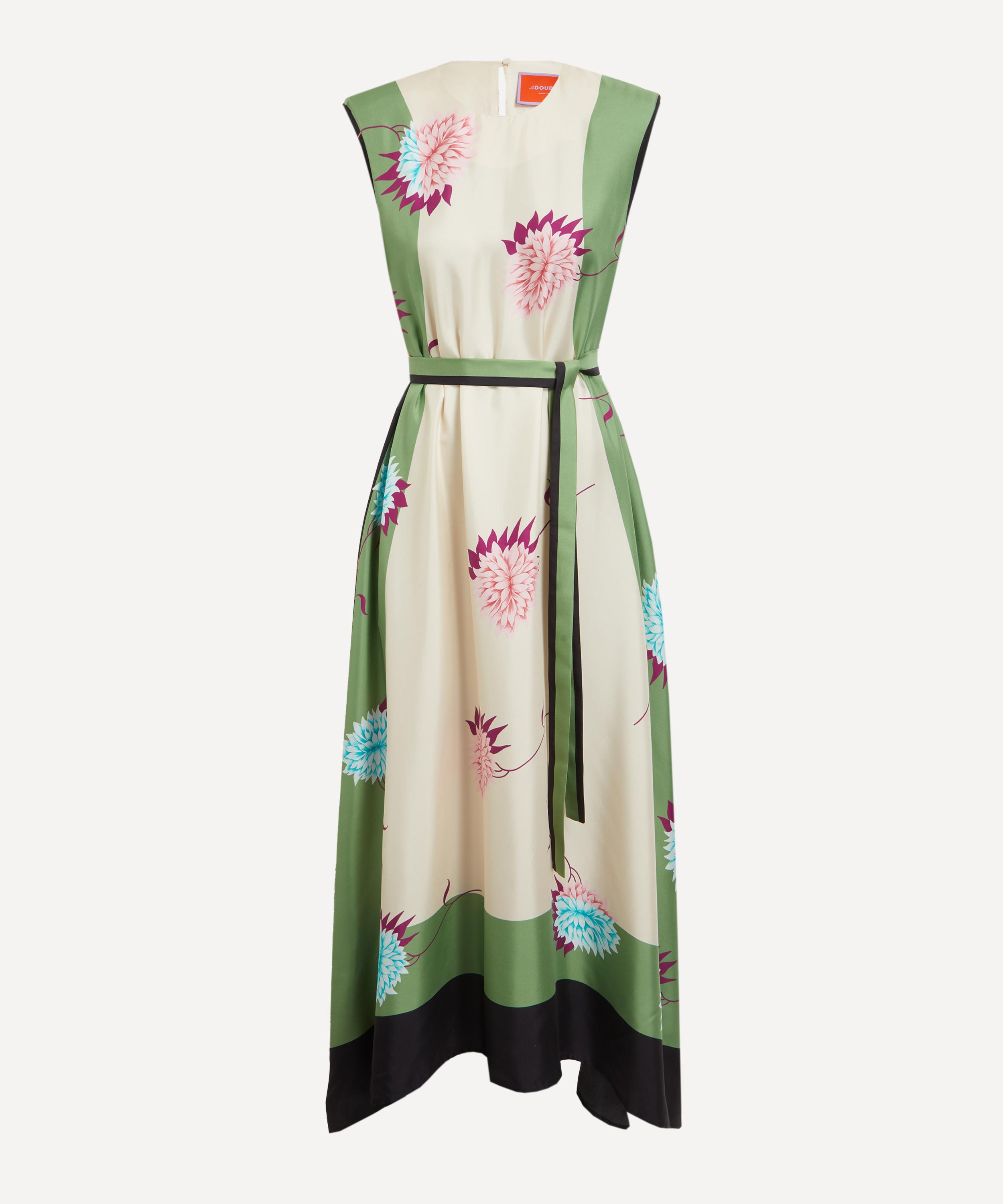 La Doublej San Carlo Belted Strong-shoulder Ankle Dress