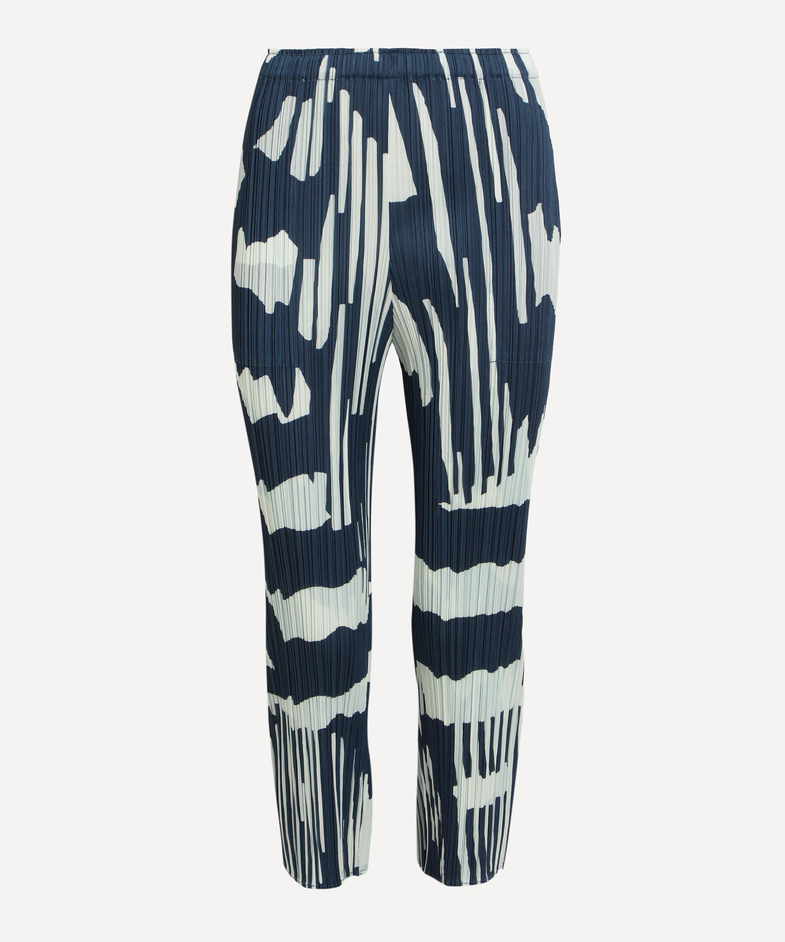 Issey Miyake Pleats Please  Women's Refraction Cropped Trousers In Blue