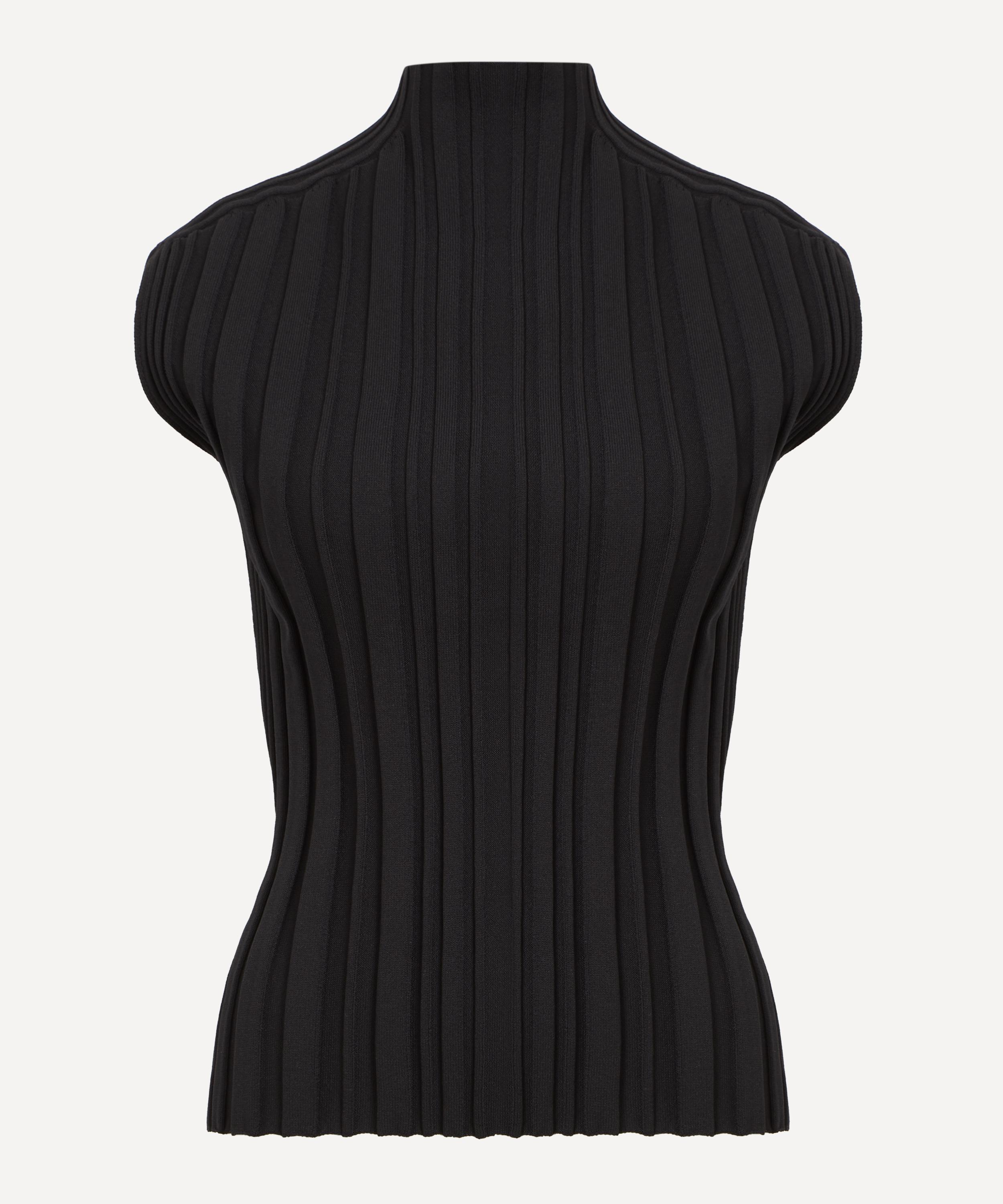 Issey Miyake Pleats Please  Women's Rib-knit Top In Black