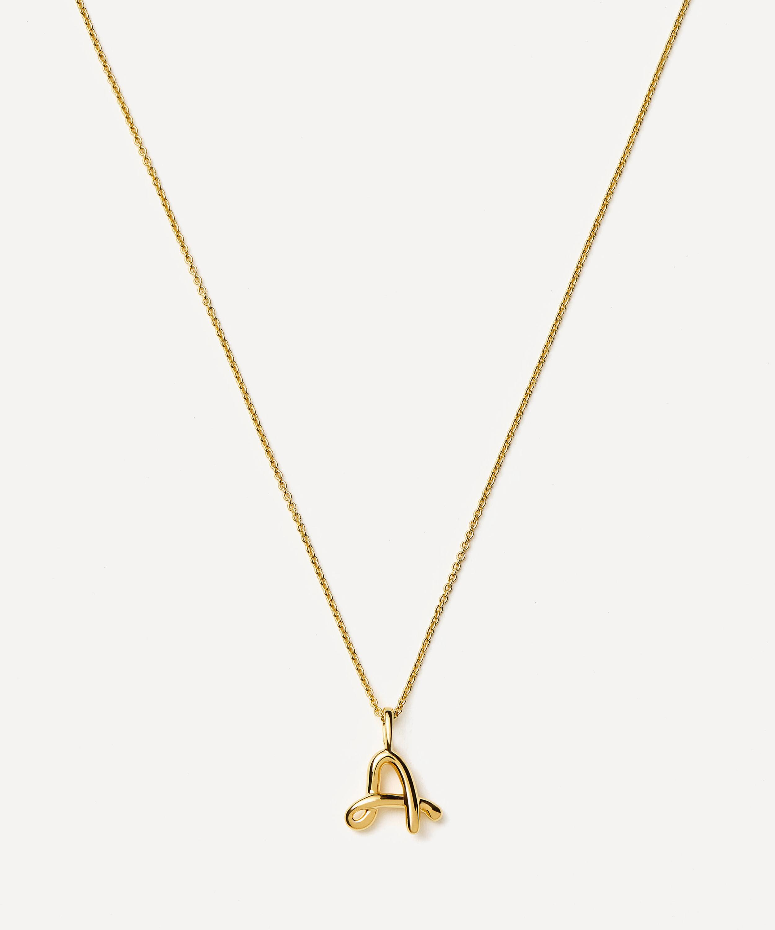 Missoma 18ct Gold-plated Vermeil Silver Curly Molten Mini A Initial Pendant Necklace