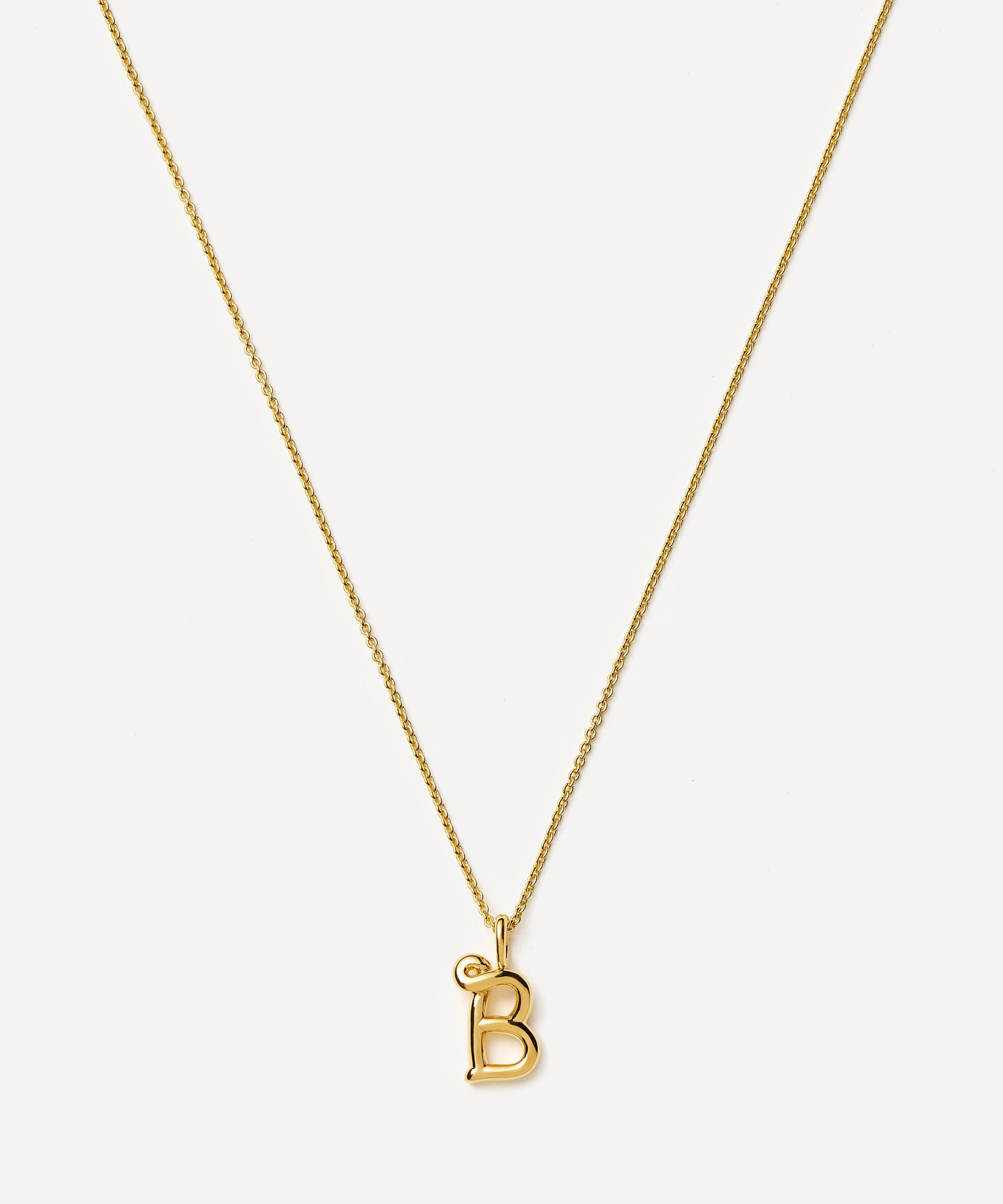 Missoma 18ct Gold-plated Vermeil Silver Curly Molten Mini B Initial Pendant Necklace