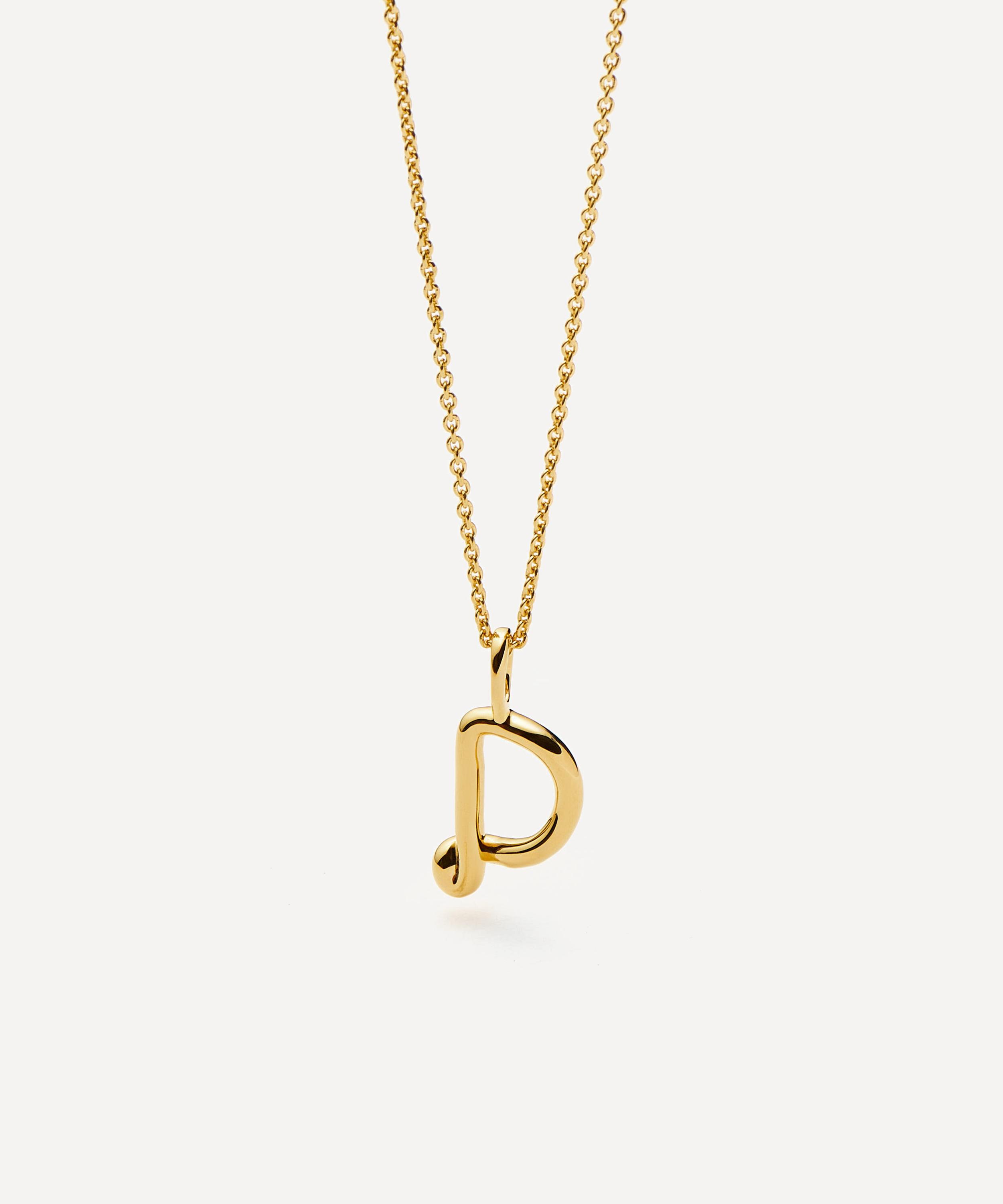 Missoma 18ct Gold-plated Vermeil Silver Curly Molten Mini D Initial Pendant Necklace