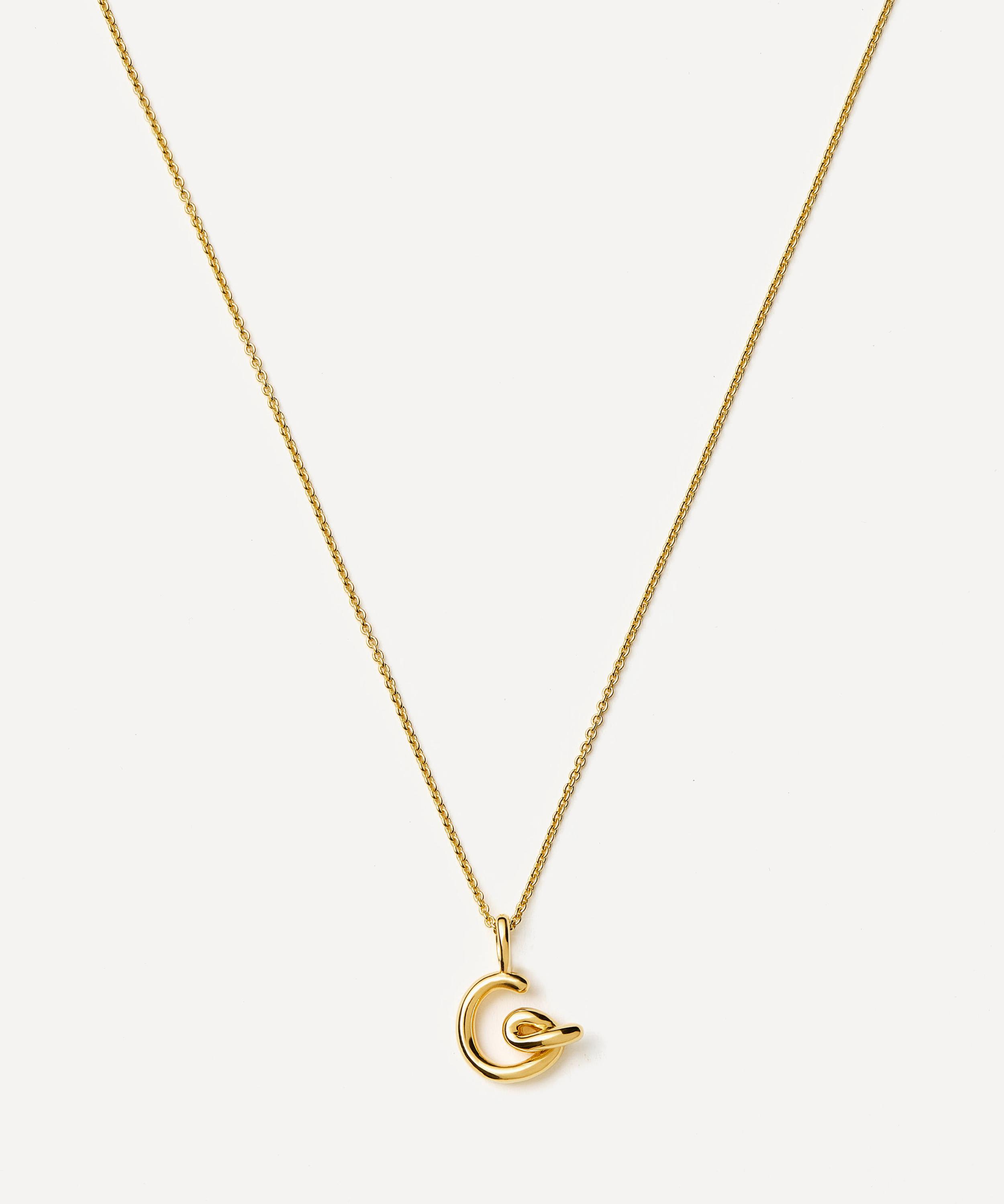 Missoma 18ct Gold-plated Vermeil Silver Curly Molten Mini G Initial Pendant Necklace