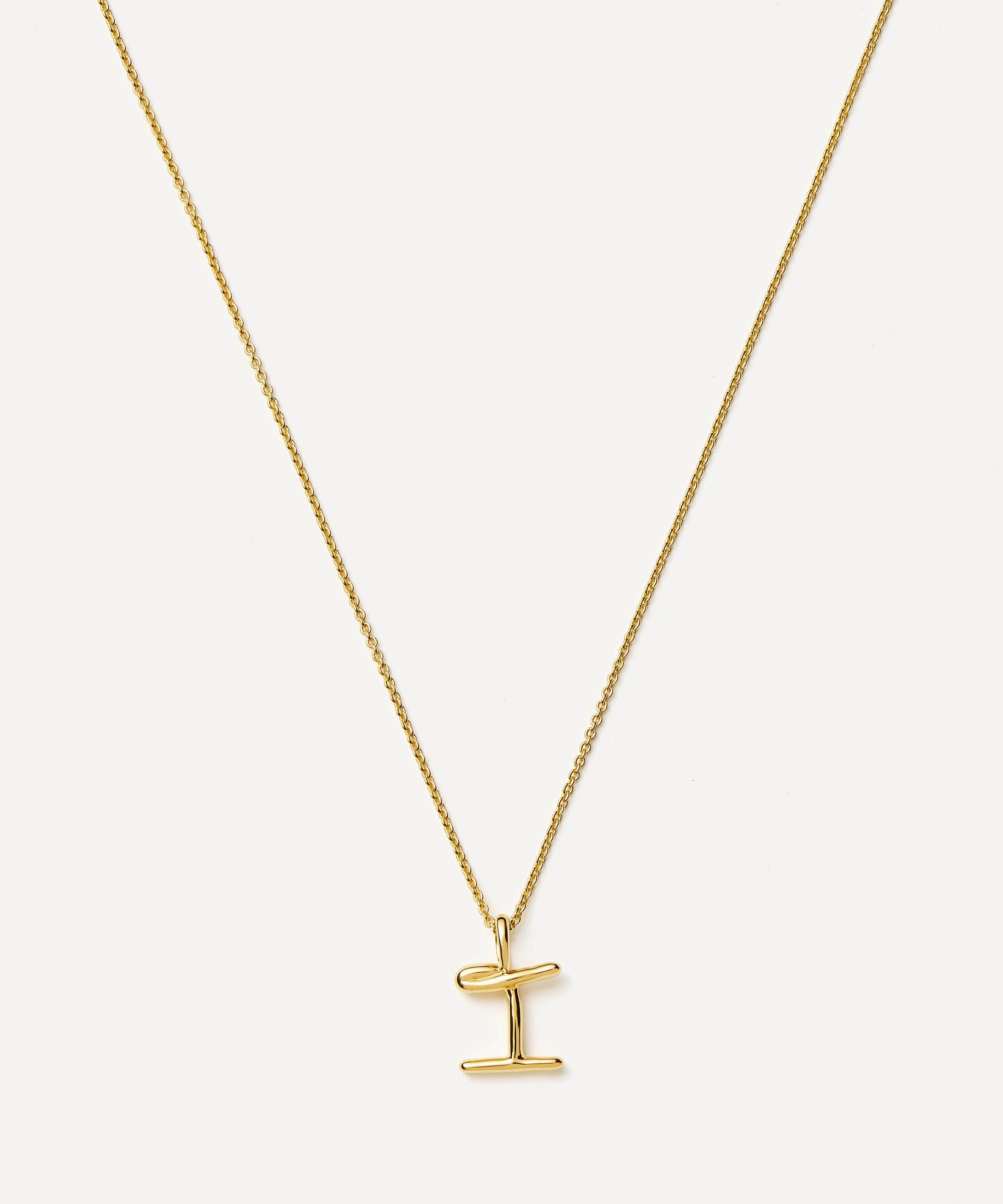 Missoma 18ct Gold-plated Vermeil Silver Curly Molten Mini I Initial Pendant Necklace